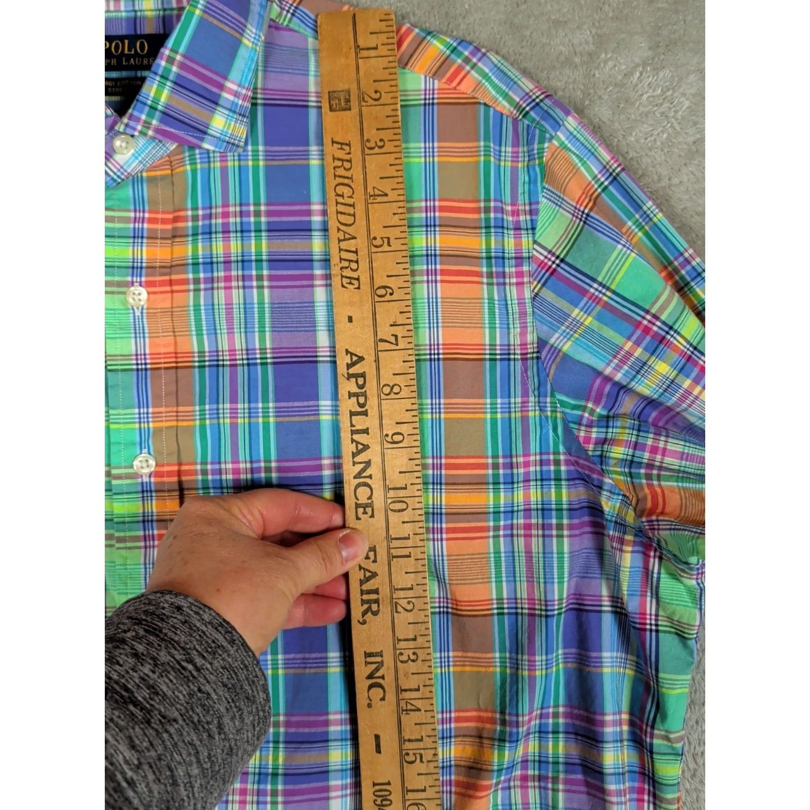 Polo Ralph Lauren Polo Ralph Lauren Pastel Plaid Shirt Mens L Long Sleeve Stretch Cotton Preppy Shirt Size US L / EU 52-54 / 3 - 7 Thumbnail
