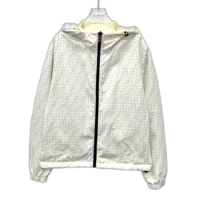 Fendi Fendi Beige Logo Reversible Hooded Jacket Size US S / EU 44-46 / 1 - 1 Thumbnail