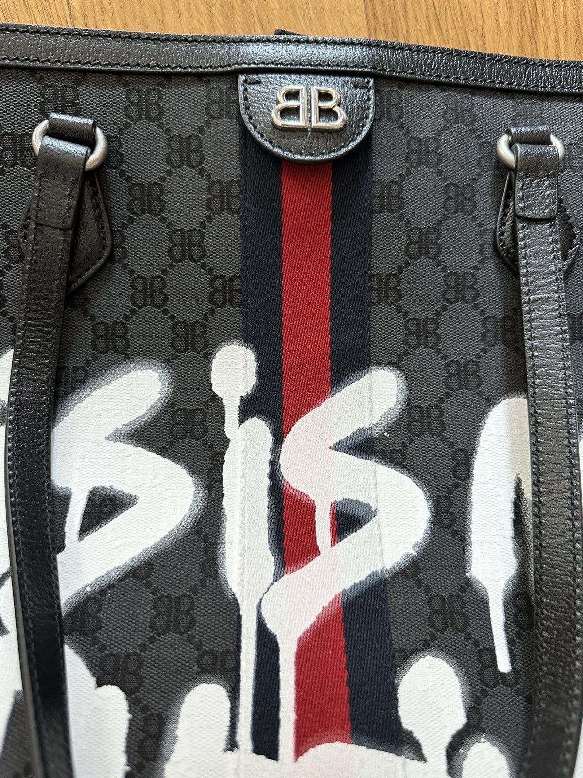 Balenciaga × Gucci Balenciaga x Gucci Hacker Project Tote Graffiti BB Bag Large Size ONE SIZE - 4 Thumbnail