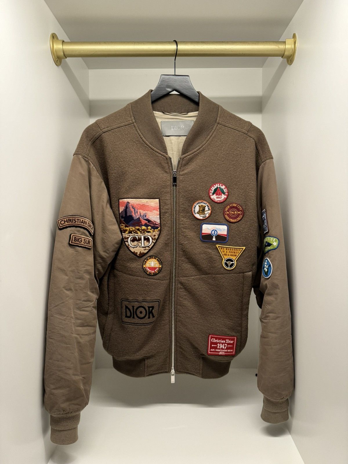 image of Dior Exclusive National Park Bomber Jacket in Brown, Men's (Size Medium)