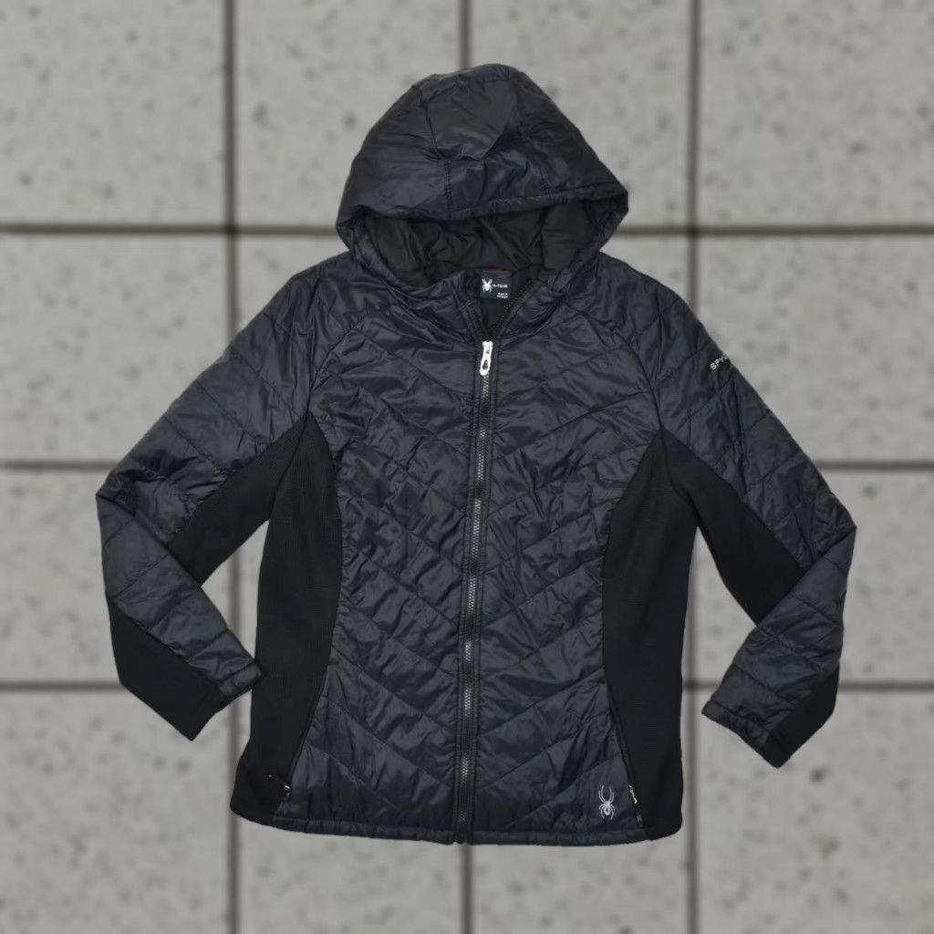 Spyder Spyder Women's Black Puffer Hooded Full Zip Jacket Regular M Polyester Regular Size M / US 6-8 / IT 42-44 - 1 Thumbnail