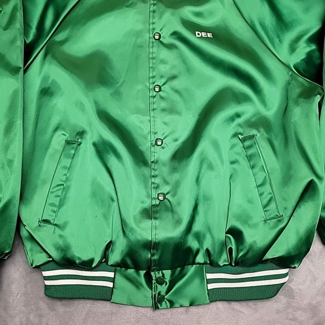 Vintage VTG Smokey Bear Jacket XL Satin Bomber Green USA Made Nike Size US XL / EU 56 / 4 - 2 Thumbnail
