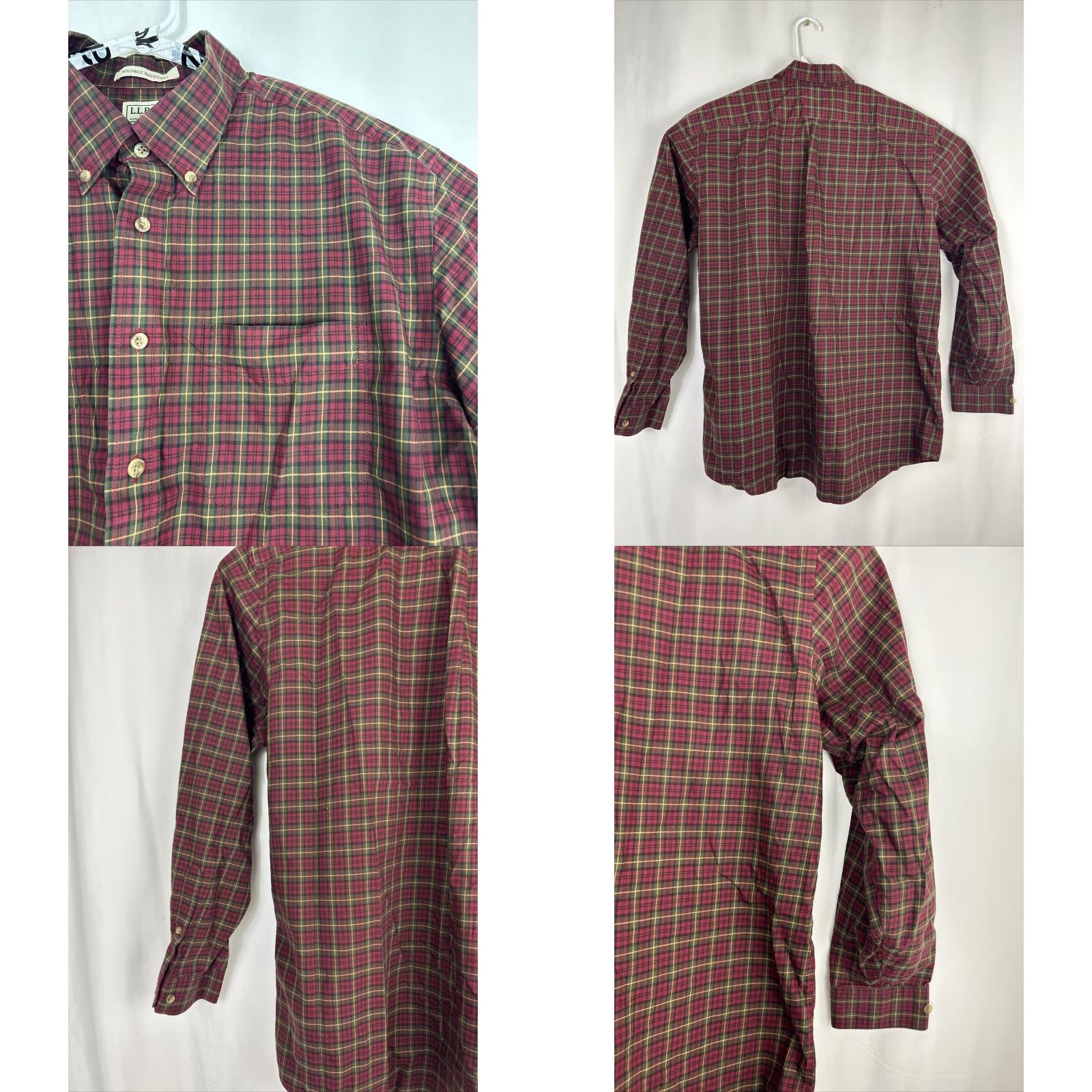 Vintage LL Bean Men’s Medium Red Green Plaid Lumberjack Shirt Long Sleeve Button-Up Size US XL / EU 56 / 4 - 8 Thumbnail