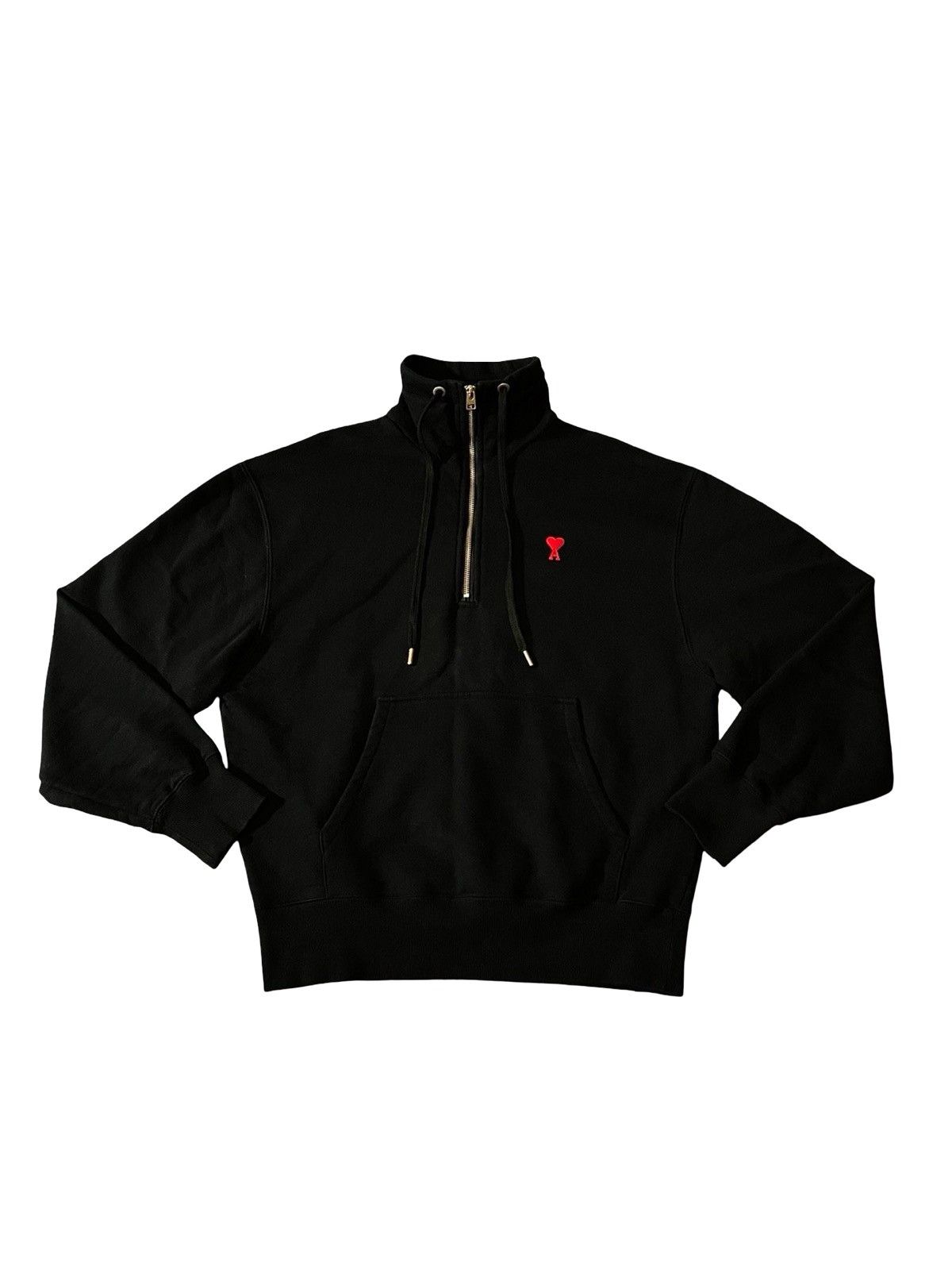AMI AMI Paris Ami de Coeur-embroidered half-zip hoodie Size US S / EU 44-46 / 1 - 1 Thumbnail