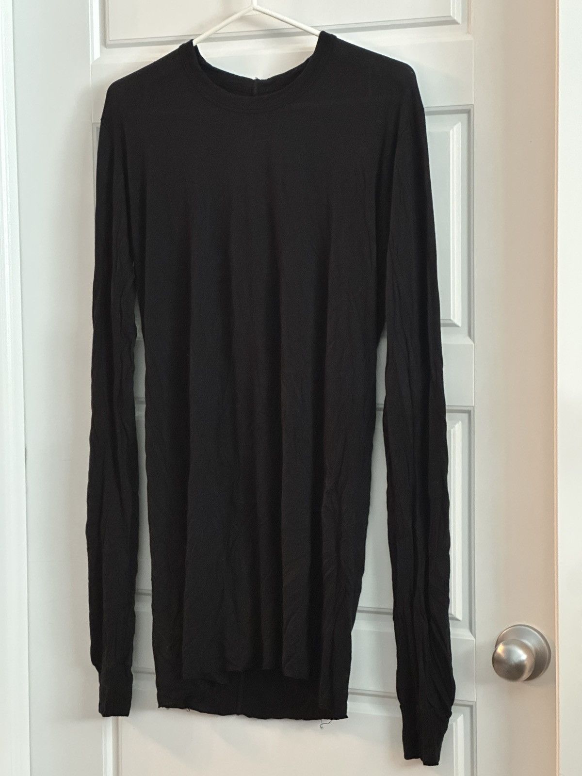 Rick Owens Black Silk/Rayon Longsleeve w Ribbed Cuffs Size US M / EU 48-50 / 2 - 2 Thumbnail