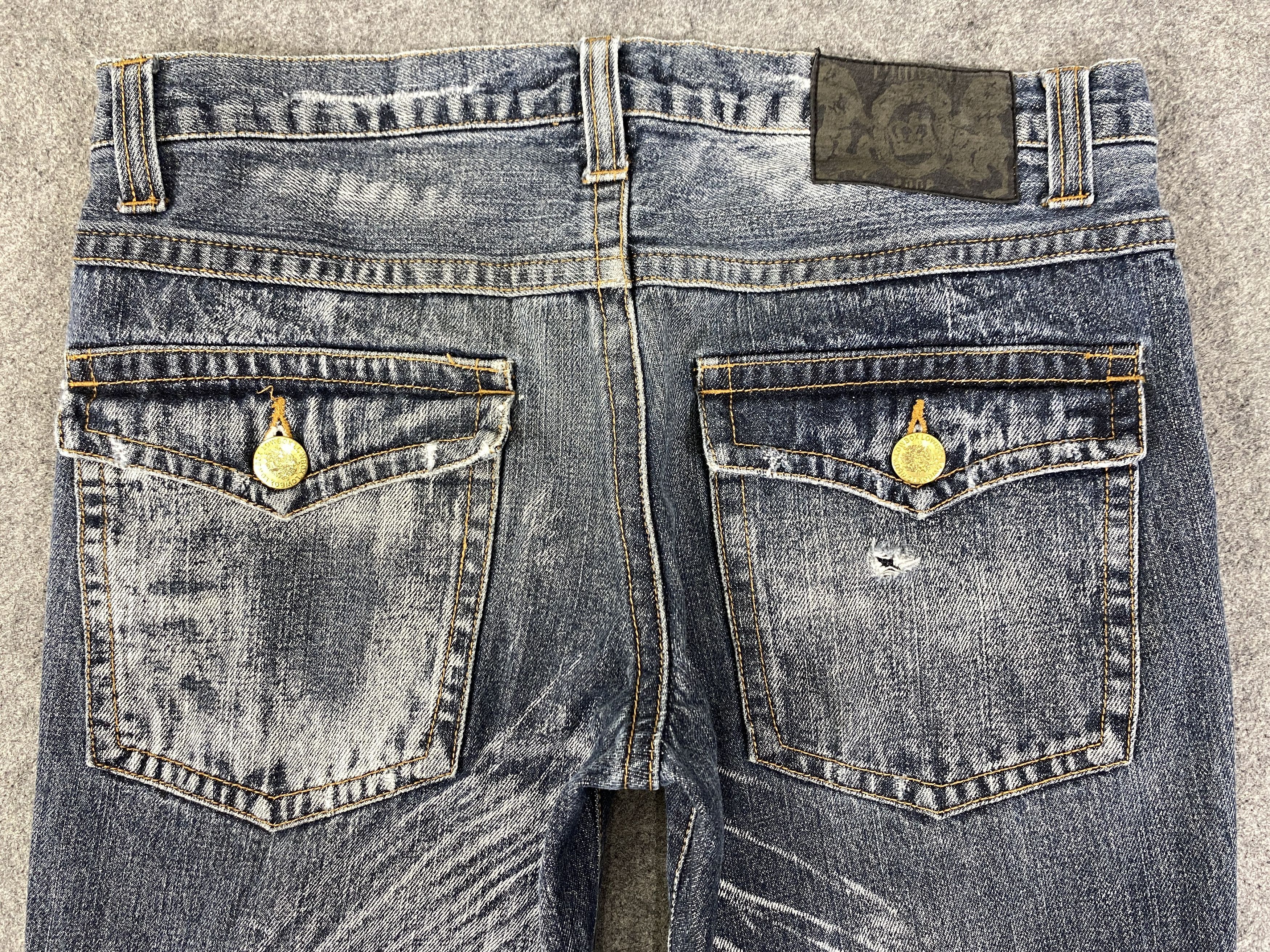 If Six Was Nine Distressed Blue LowBox Flare Jeans Denim 32x33 - JN3265 Size US 32 / EU 48 - 4 Thumbnail
