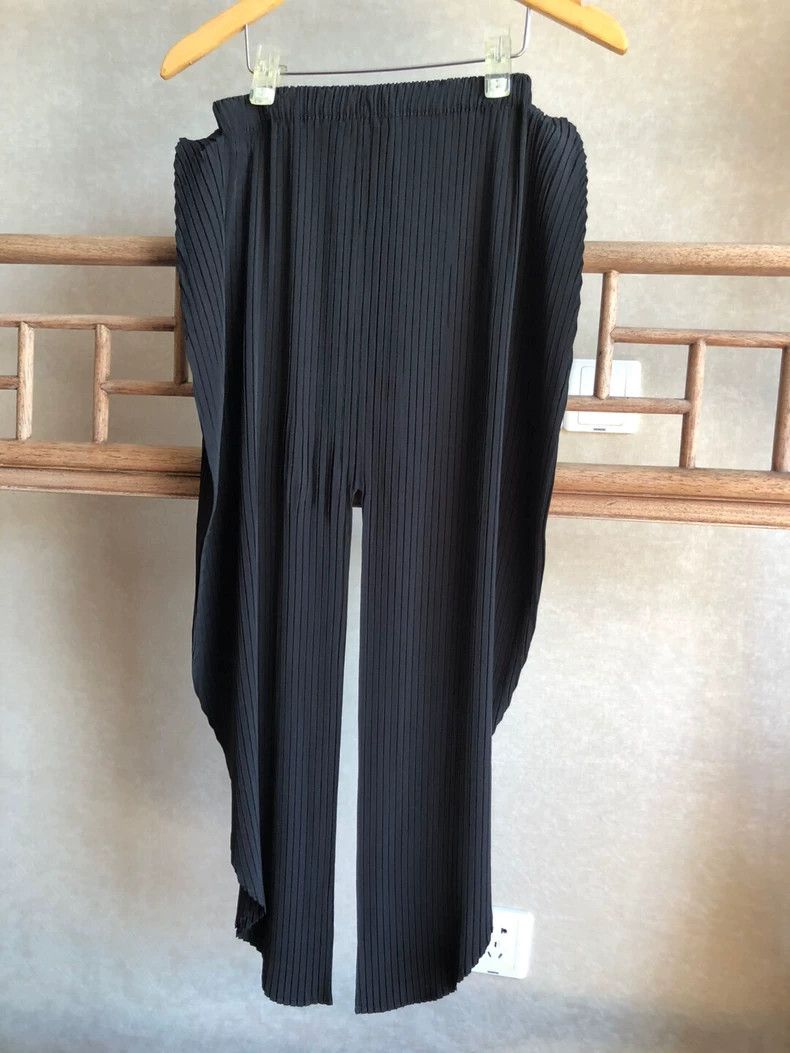 Issey Miyake Issey Miyake size:2 Black mainline wavy edge irregular-sha Size 31" - 4 Thumbnail