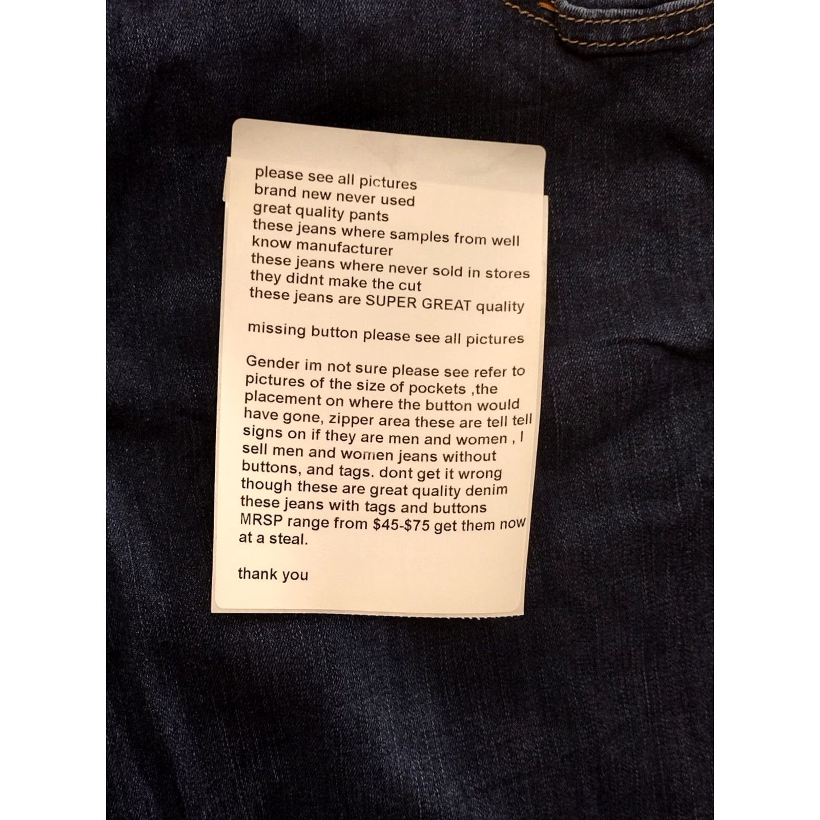 Vintage Unbranded Women's Jeans Dark Wash Denim Cotton Blend Size 22 Plus 5-Pocket Design High Rise Straight Blue Pants Womens Size 40" / US 18 - 7 Thumbnail