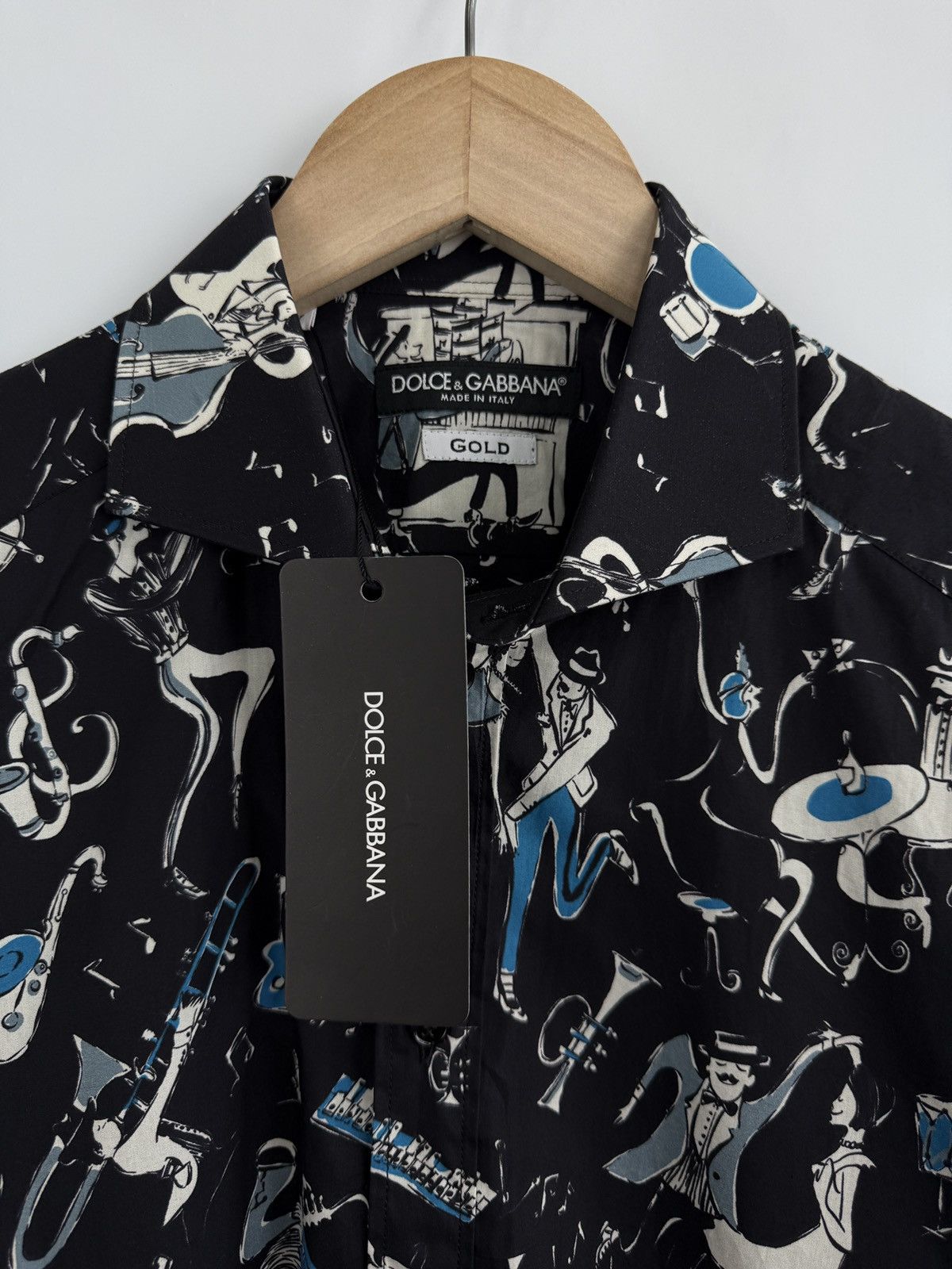 Dolce & Gabbana 🇮🇹❗️NEW Dolce Gabbana Gold Shirt Jazz Print Made in Italy Size US S / EU 44-46 / 1 - 7 Thumbnail