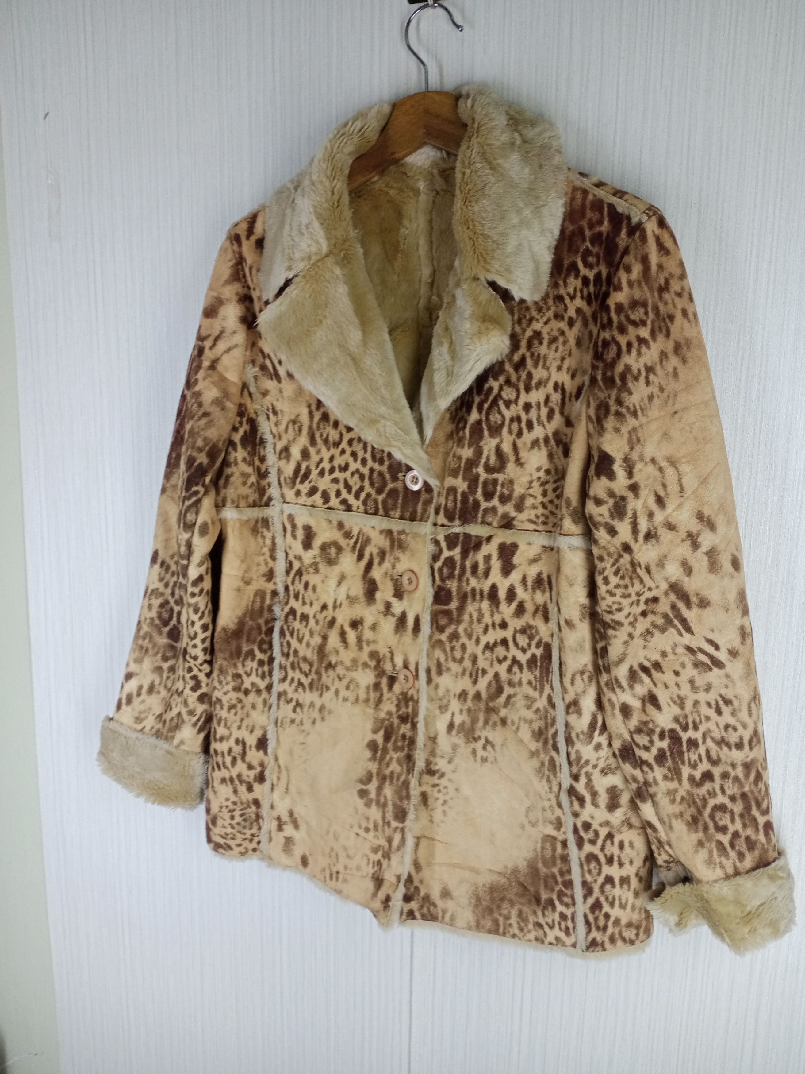 Japanese Brand VINTAGE OTTO SUMISHO LEOPARD FAUX FUR JACKET Size US M / EU 48-50 / 2 - 3 Thumbnail