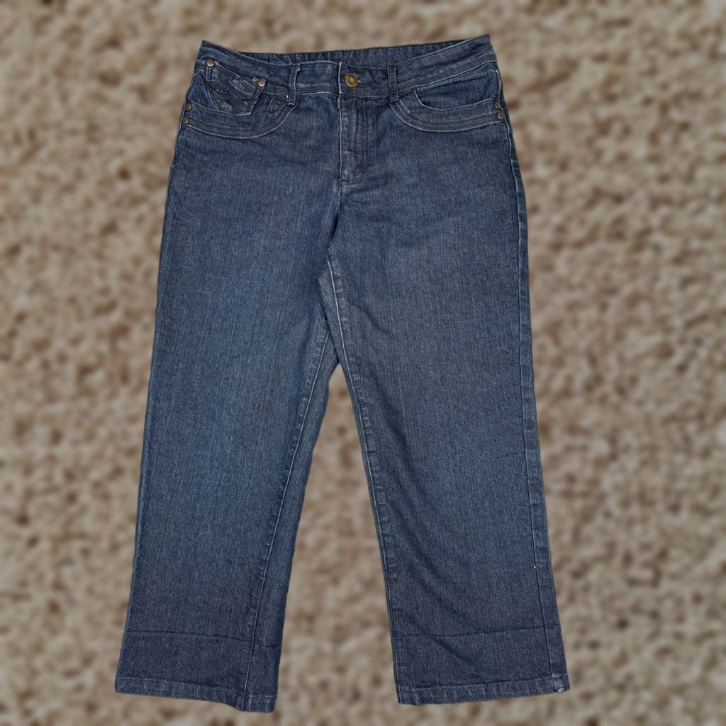 Vintage Rockmans Jeans Womens 32x25 Blue Denim Straight Leg Mid Rise Cotton Size 34" / US 12 / IT 48 - 1 Thumbnail