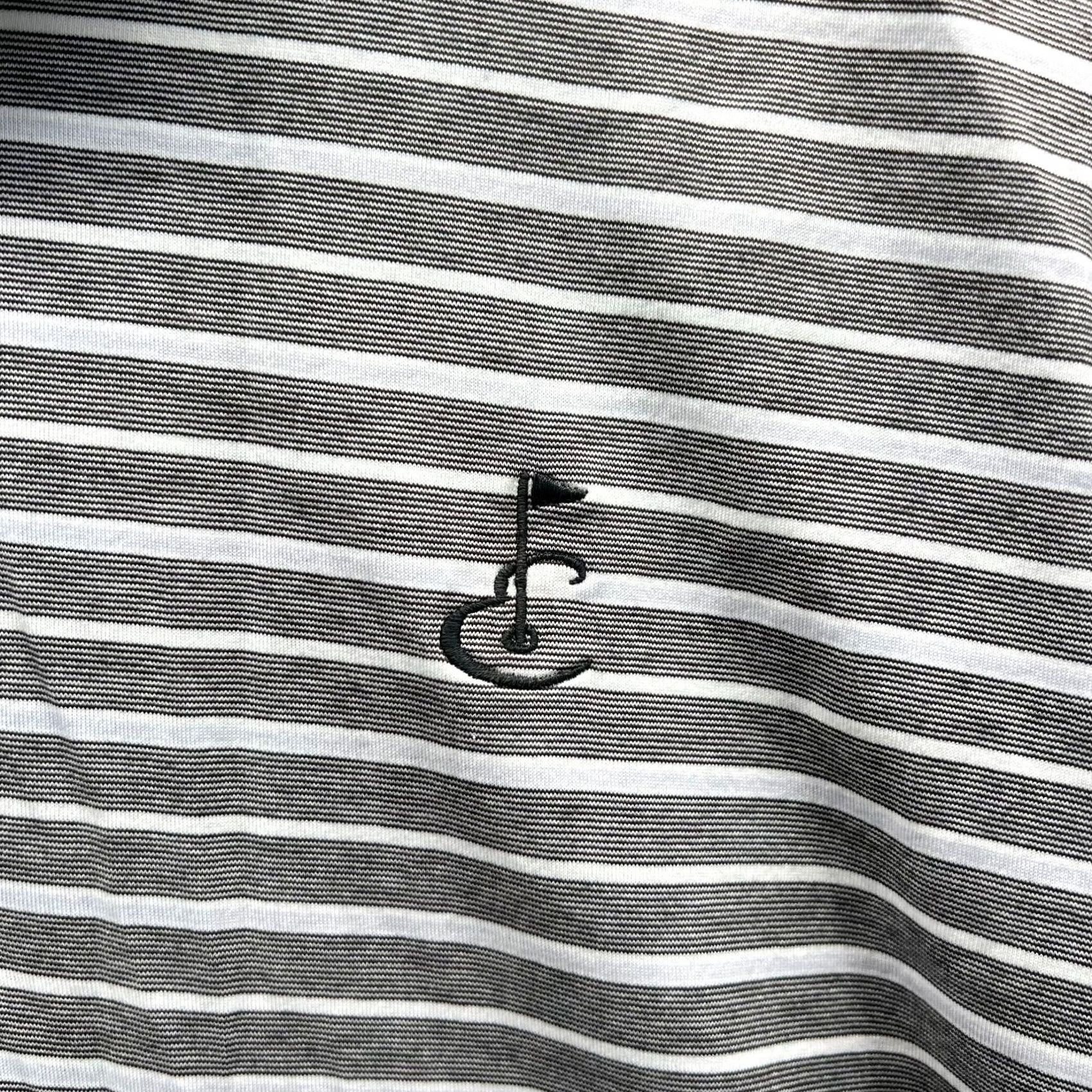 Peter Millar Peter Millar Polo Shirt Mens Large Gray White Striped Cotton Embroidered Golf Size US L / EU 52-54 / 3 - 6 Thumbnail