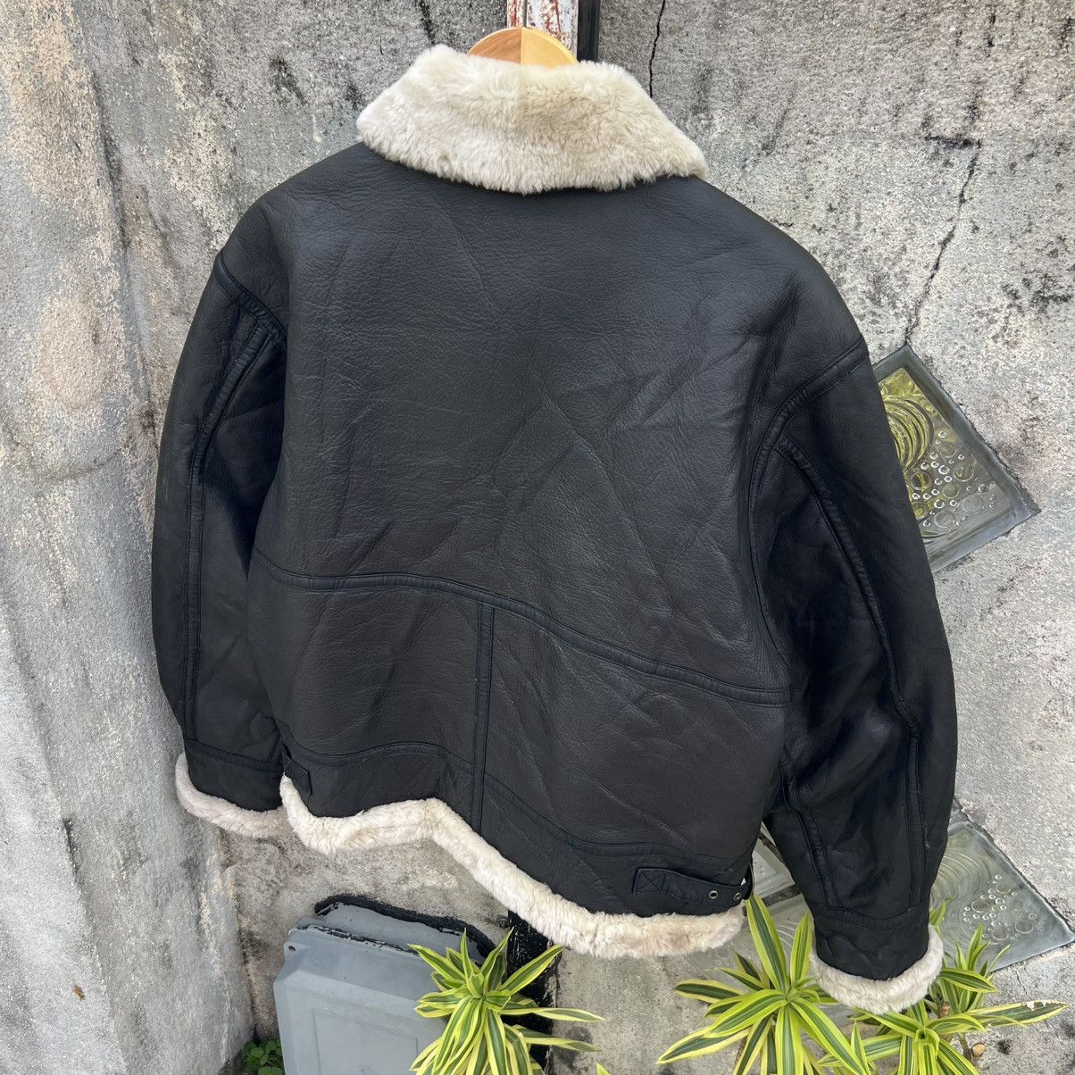 Genuine Leather “VINTAGE B-3” LEATHER FLIGHT JACKET BLACK CREAM LINED Size US M / EU 48-50 / 2 - 10 Thumbnail