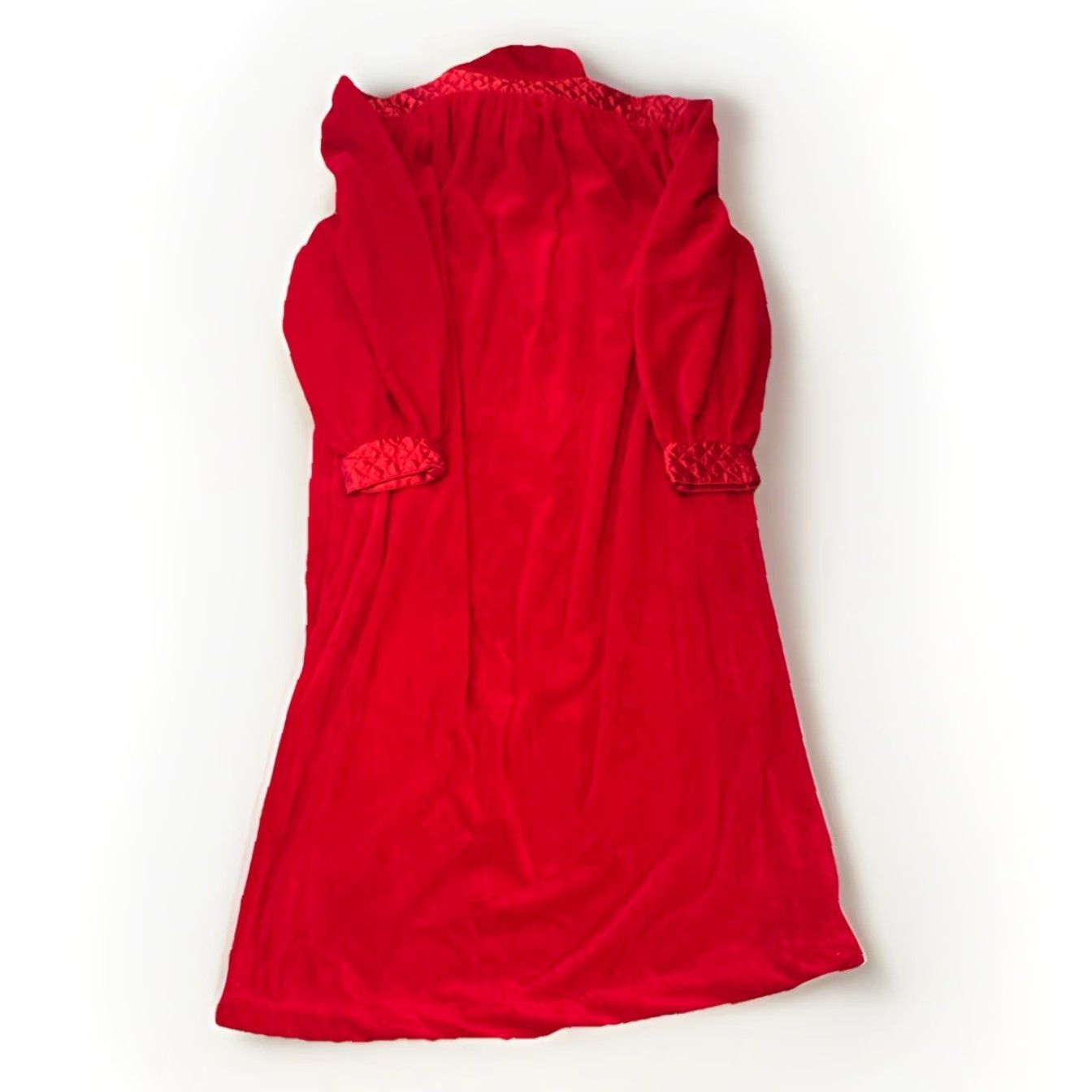 Pierre Cardin VINTAGE Pierre Cardin Nightgown Robe Red Velour Women’s Medium M Eveningwear Size ONE SIZE - 2 Thumbnail