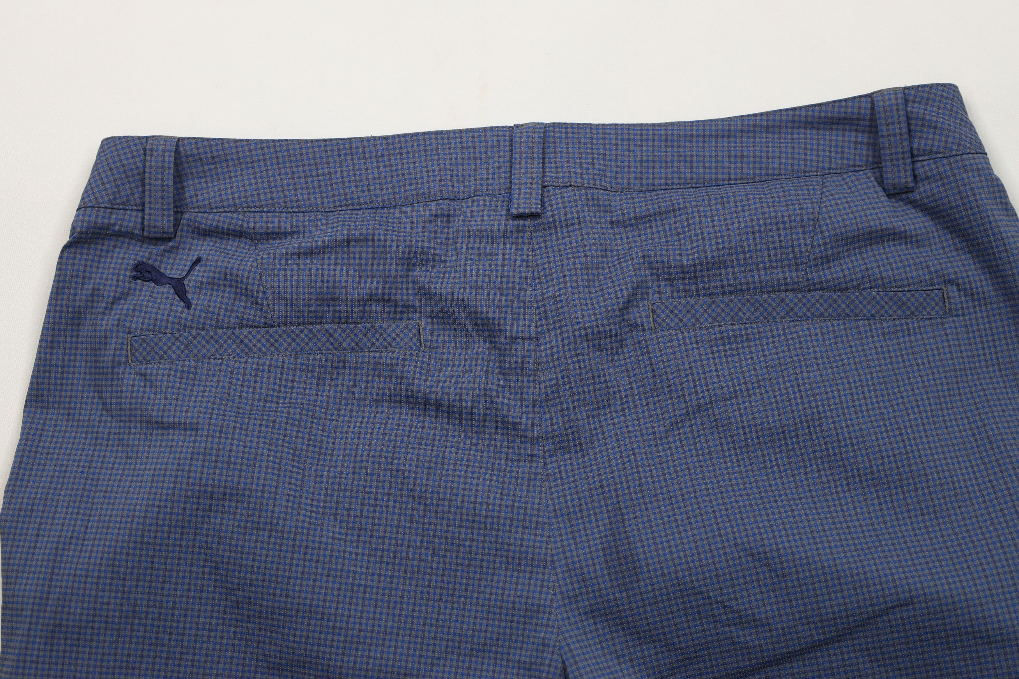 Puma Puma Golf Front Tech Golfing Chino Shorts Blue Plaid Check Size US 38 / EU 54 - 10 Thumbnail