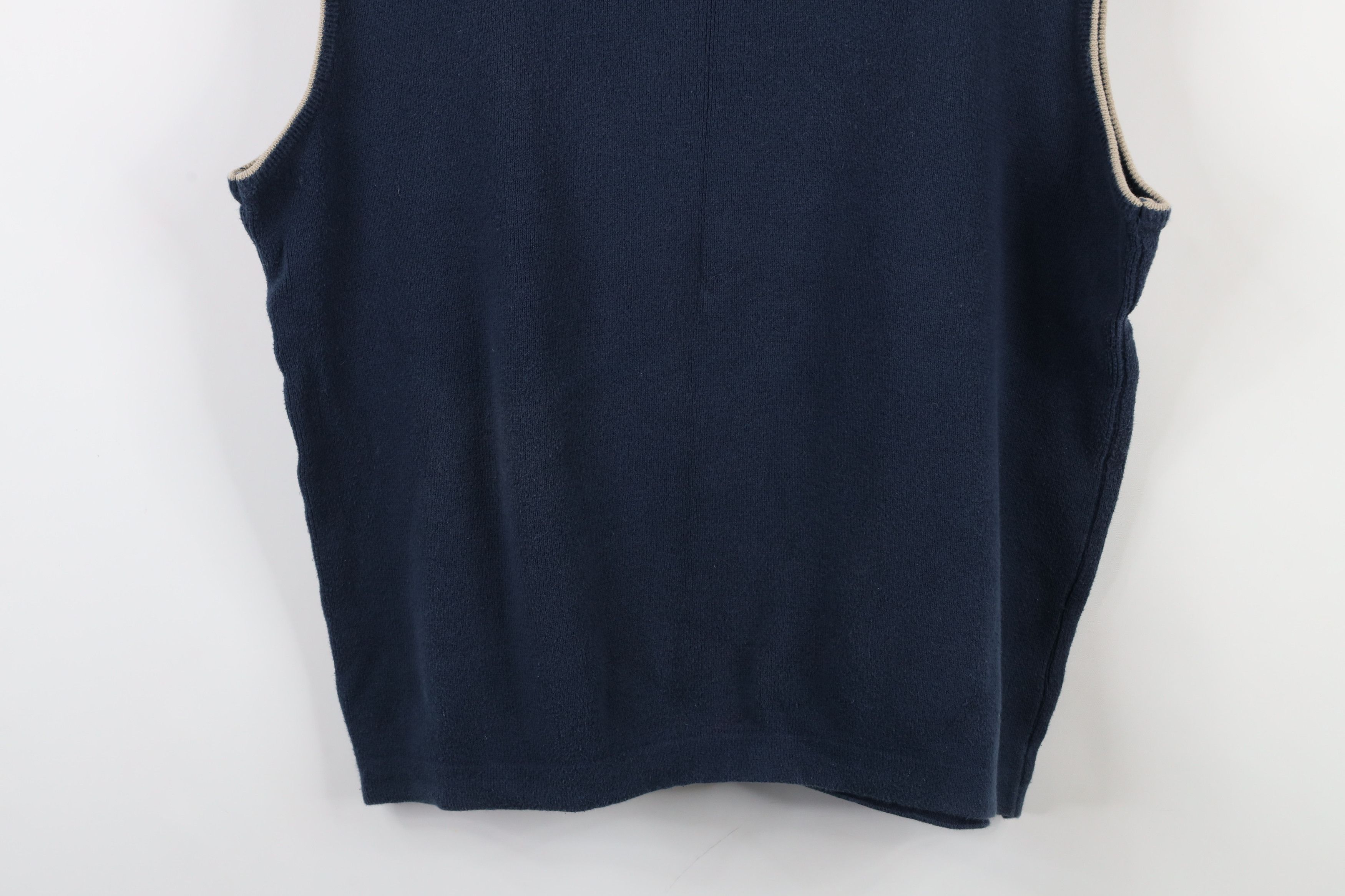 Vintage Vintage 90s Streetwear Blank Cotton Ribbed Knit Sweater Vest Size US XL / EU 56 / 4 - 11 Thumbnail