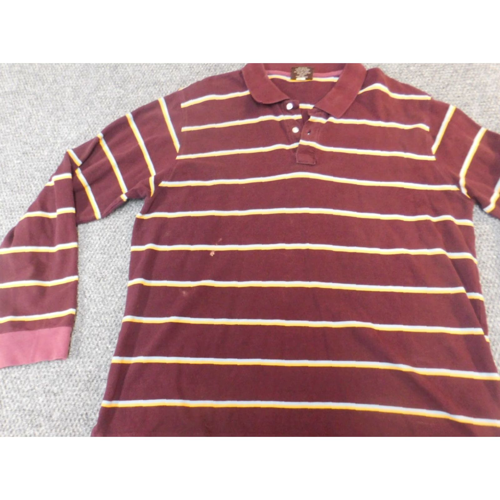 Vintage Steve & Barry's Mens Shirt Polo XL Red Striped Long Sleeve Classic Knit Blended Fabric Logo Button Closure Size US XL / EU 56 / 4 - 3 Thumbnail