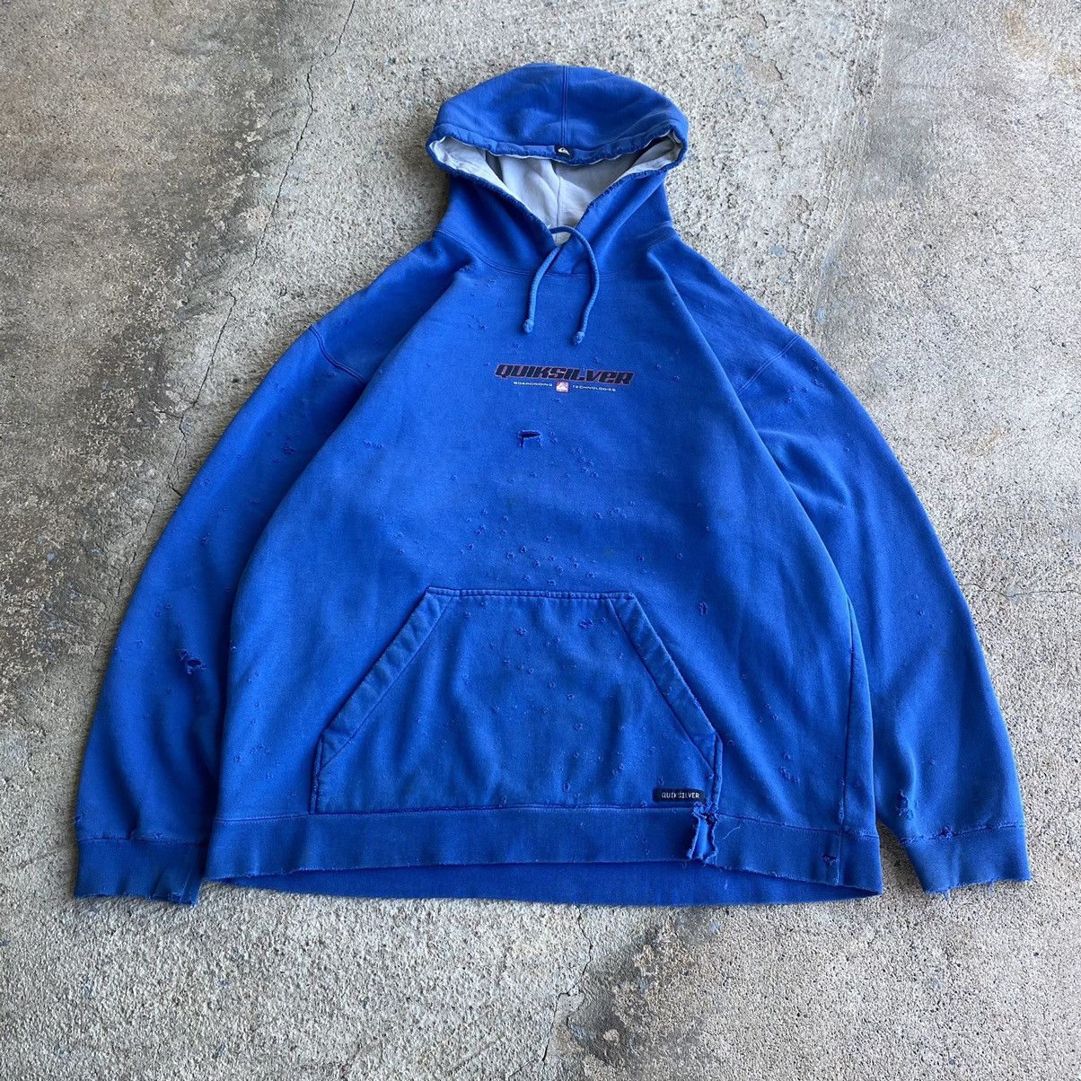 Quiksilver × Vintage Vintage Y2K Quiksilver Unique Distressed Essential Hoodie Size US L / EU 52-54 / 3 - 2 Thumbnail