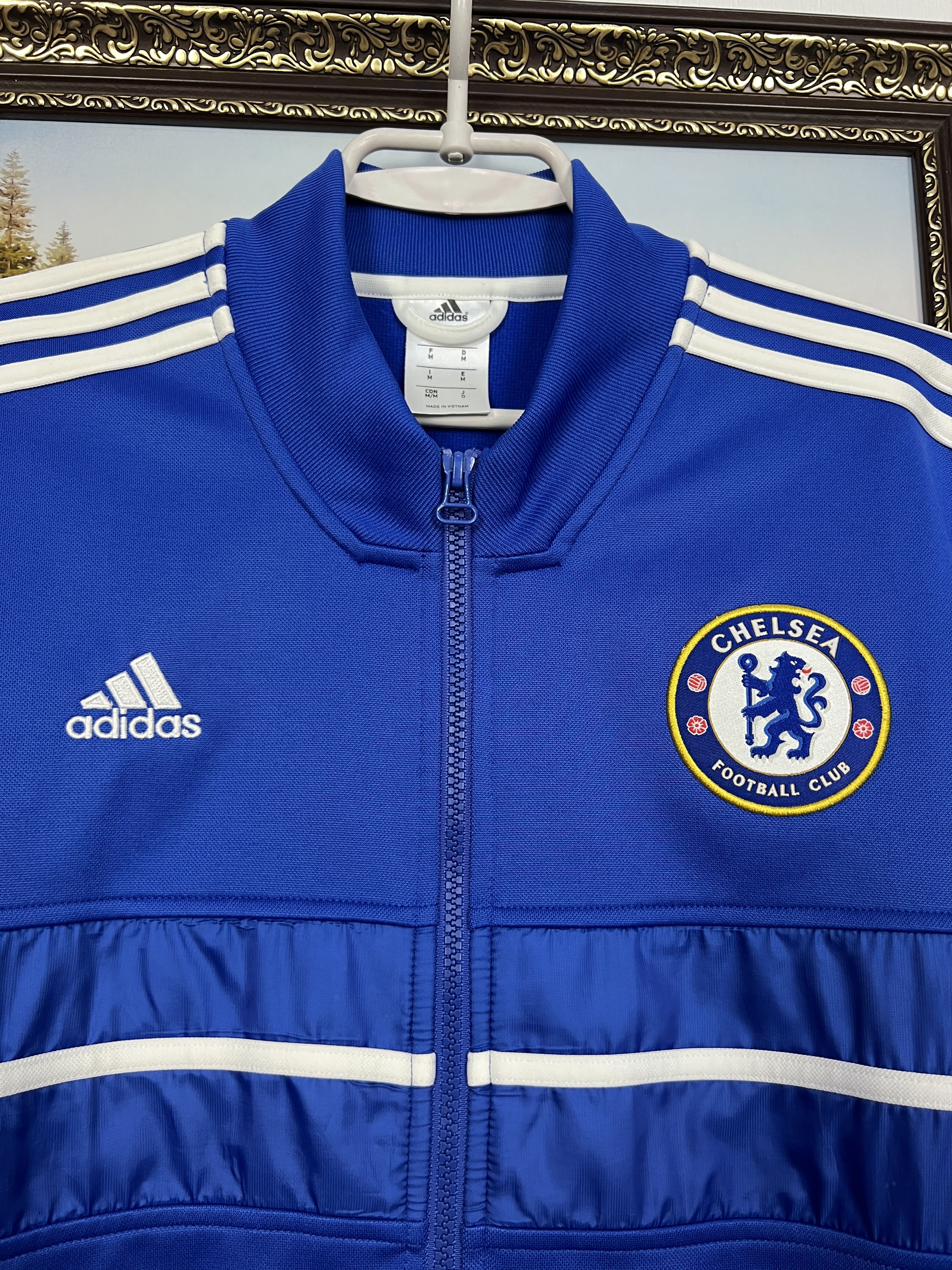 Adidas Adidas Chelsea Blue Football Jacket Zip Track Top Mens Rare Size US M / EU 48-50 / 2 - 3 Thumbnail
