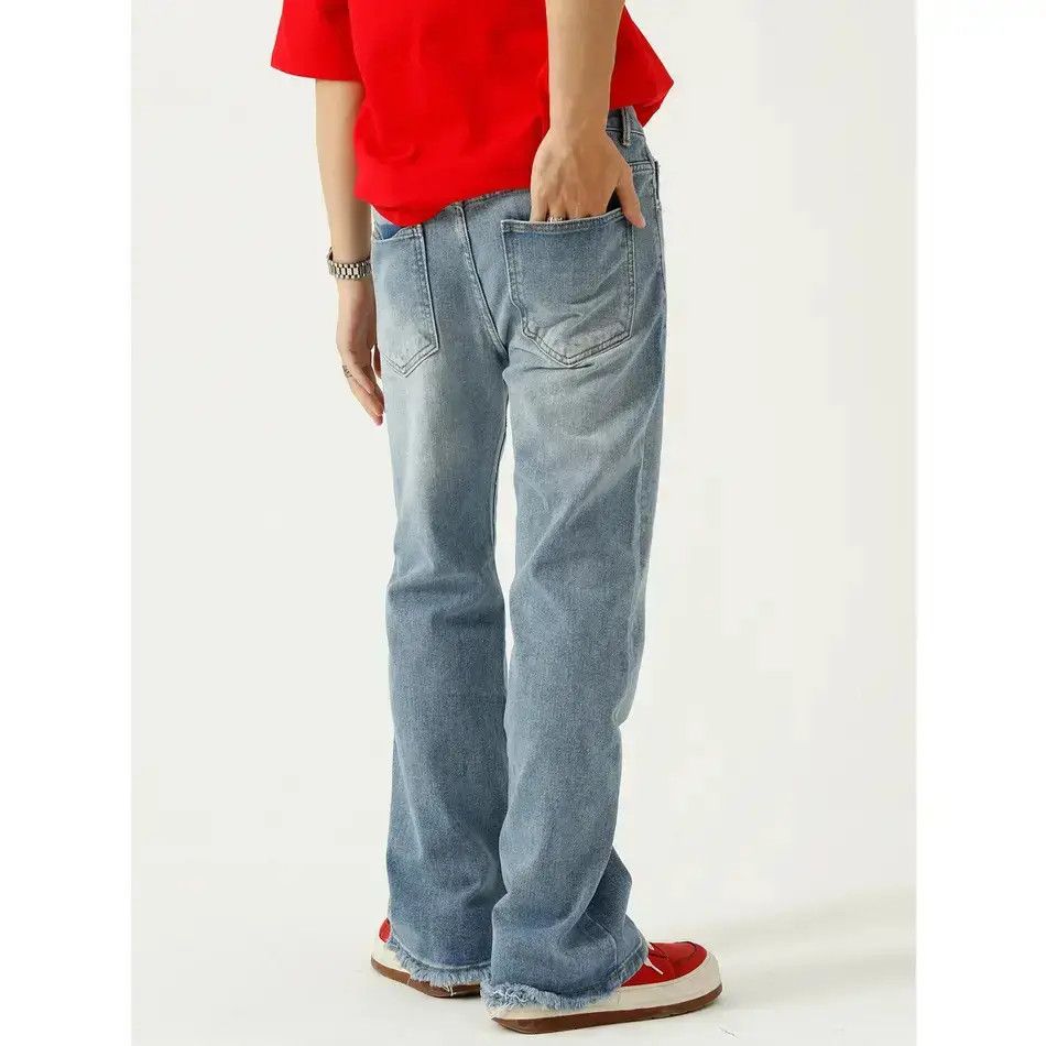 Japanese Brand Retro loose fringed slightly flared jeans Size US 32 / EU 48 - 2 Thumbnail