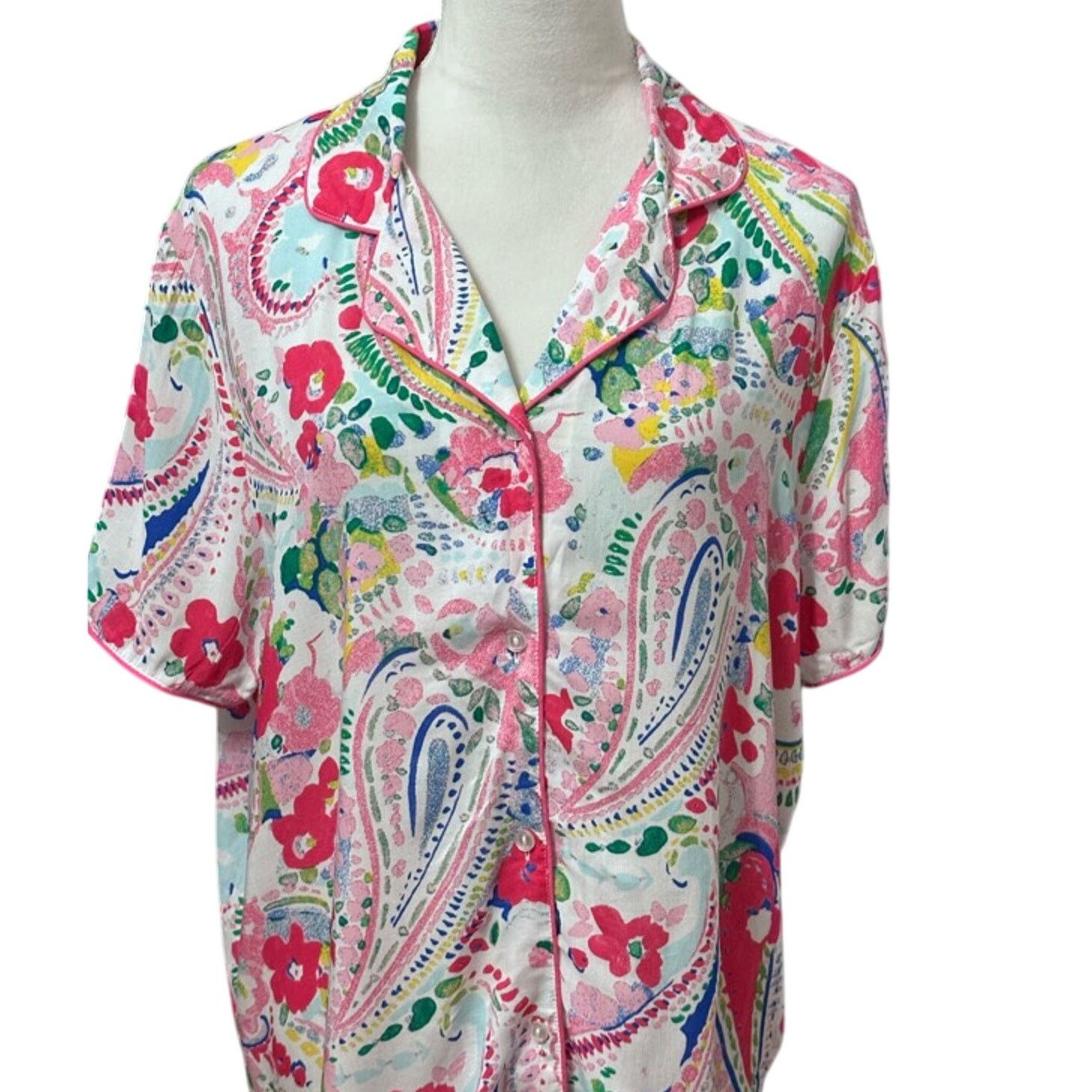 Other Jaclyn Intimates Top Paisley Print Viscose Multicolor L Size ONE SIZE - 2 Thumbnail