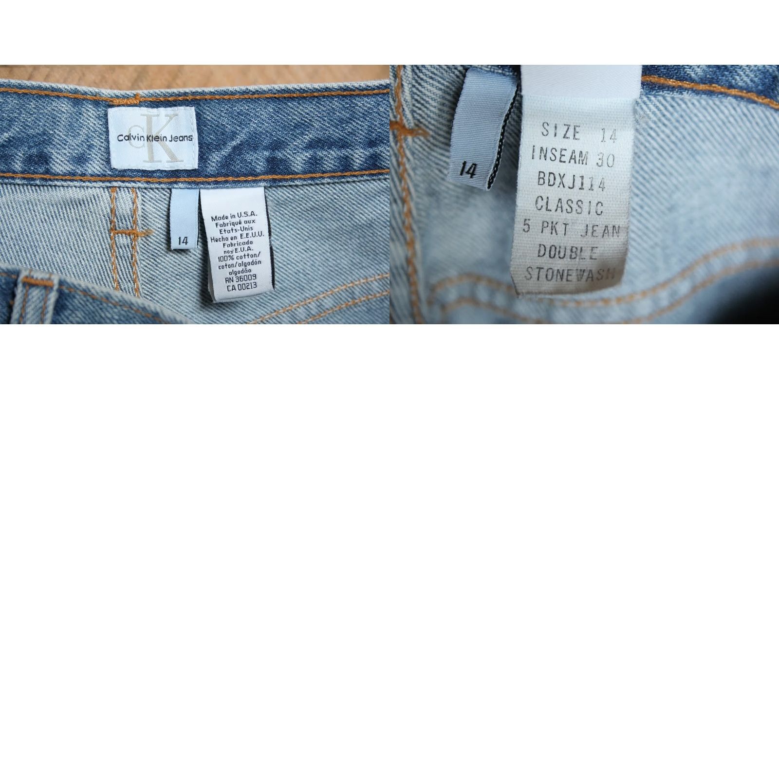 Calvin Klein VINTAGE Calvin Klein Jeans Blue Double Stone Wash Tapered Leg High Rise Sz. 14 Size 24" / US 00 / IT 34 - 8 Thumbnail