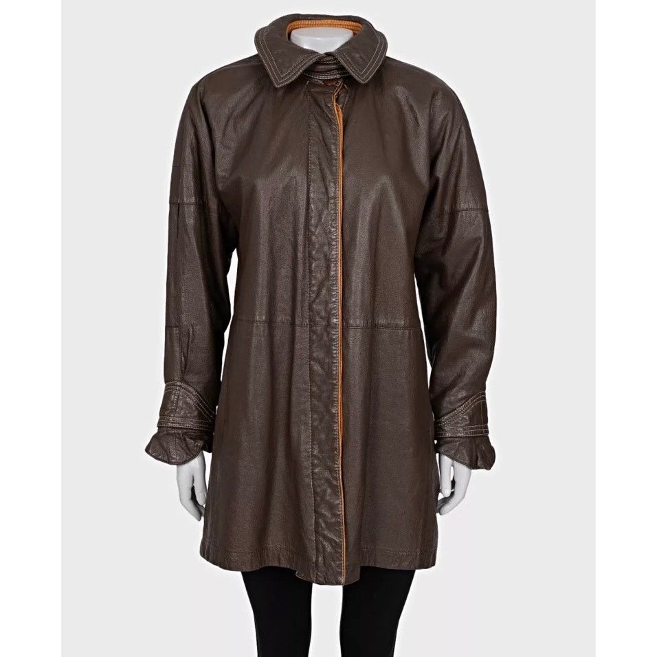 Gianfranco Ferre Ferre Classic Brown Leather Jacket Sz M Size M / US 6-8 / IT 42-44 - 1 Thumbnail