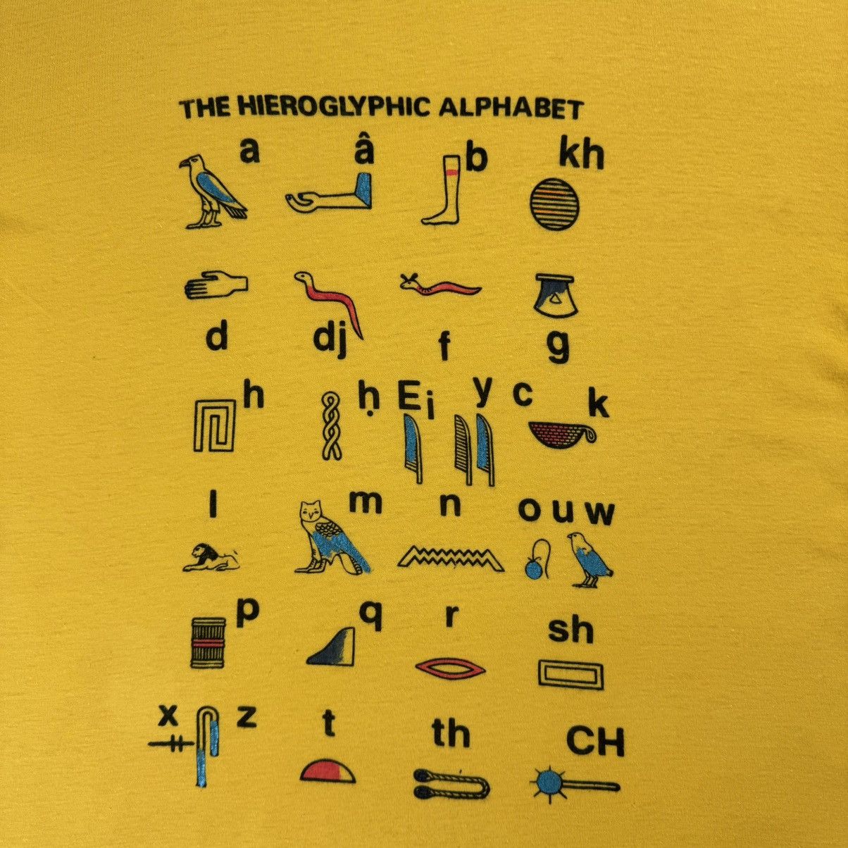 Vintage Vintage Egyptian Hieroglyphic Alphabet Graphic T-shirt Size US L / EU 52-54 / 3 - 6 Thumbnail