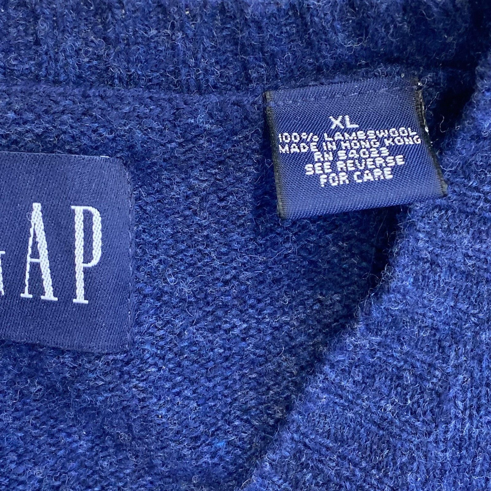 Gap Vintage Gap Lambswool Sweater Blue Gray Striped V Neck Y2K Size US XL / EU 56 / 4 - 3 Thumbnail