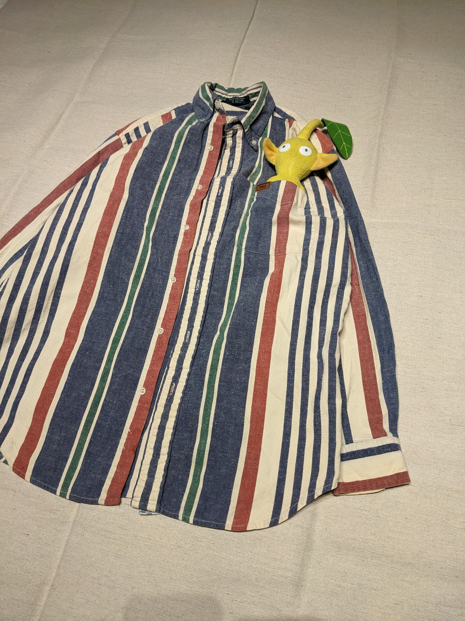 Polo Ralph Lauren Vintage Striped Polo button up shirt women's L men's S/M Size US M / EU 48-50 / 2 - 2 Thumbnail