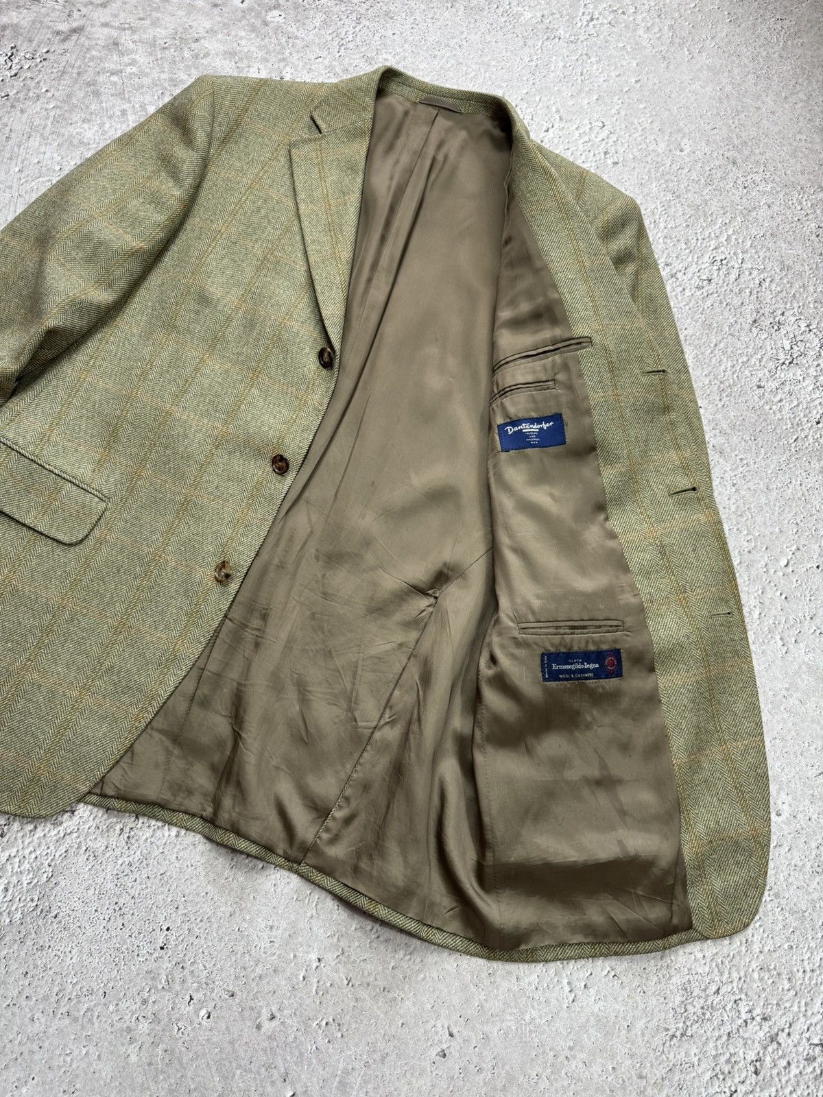 Ermenegildo Zegna Ermenegildo Zegna Green Tweed Blazer Wool Cashmere Jacket 52 Size US L / EU 52-54 / 3 - 6 Thumbnail