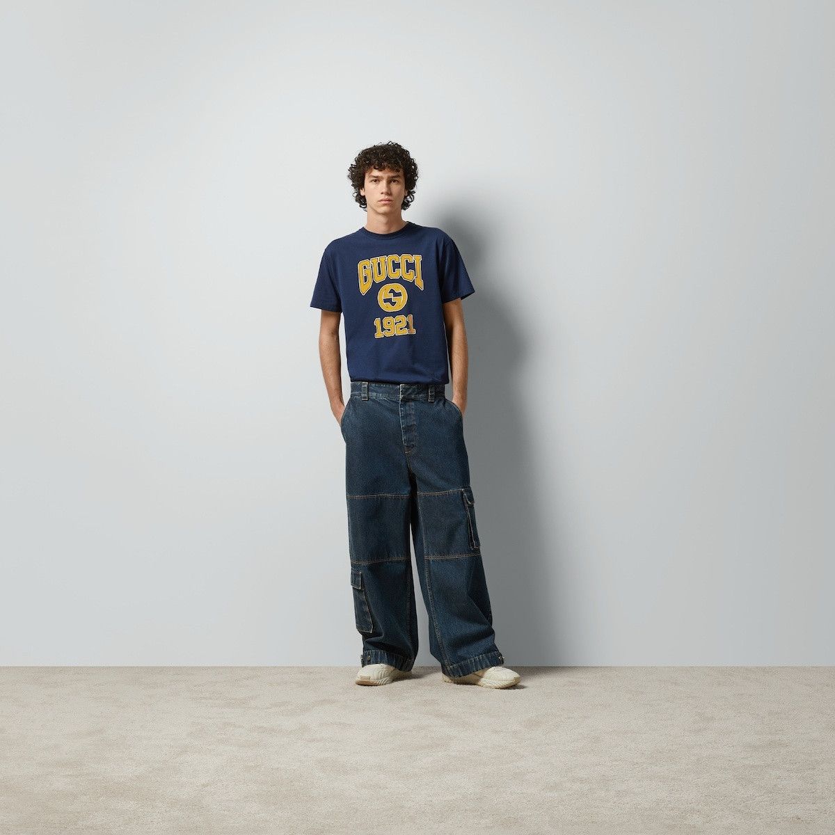 Gucci o1s1wg110925 Cotton Jersey Printed T-Shirt in Blue Size US XXL / EU 58 / 5 - 2 Thumbnail