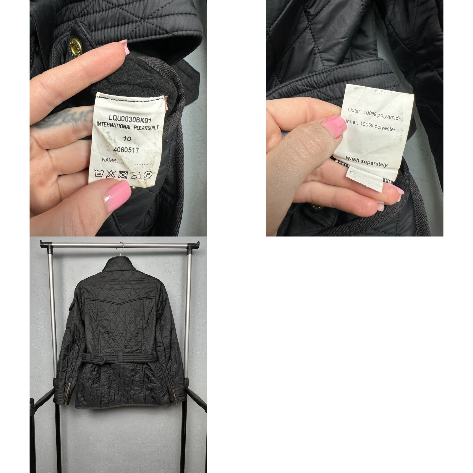 Barbour Barbour International Womens Polarquilt Quilted Jacket UK 10 Barbour Jacket Womens Quilted Black Polarquilt Size M / US 6-8 / IT 42-44 - 8 Thumbnail