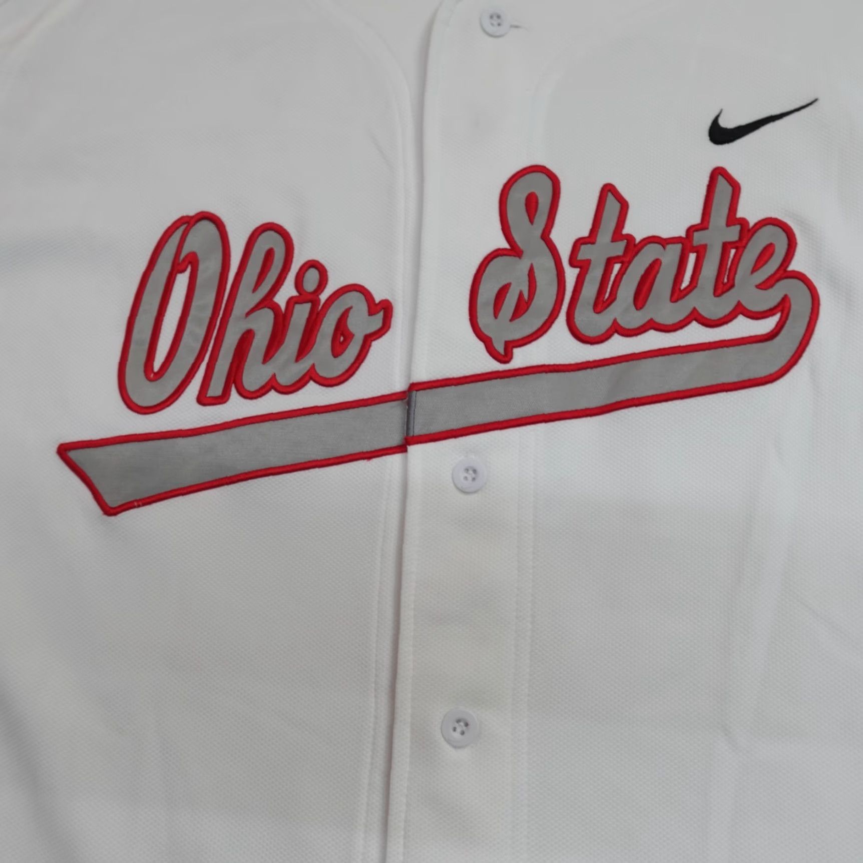 Nike VINTAGE Nike Ohio State Jersey Shirt 3XL White Baseball Mens Size US XXL / EU 58 / 5 - 4 Thumbnail