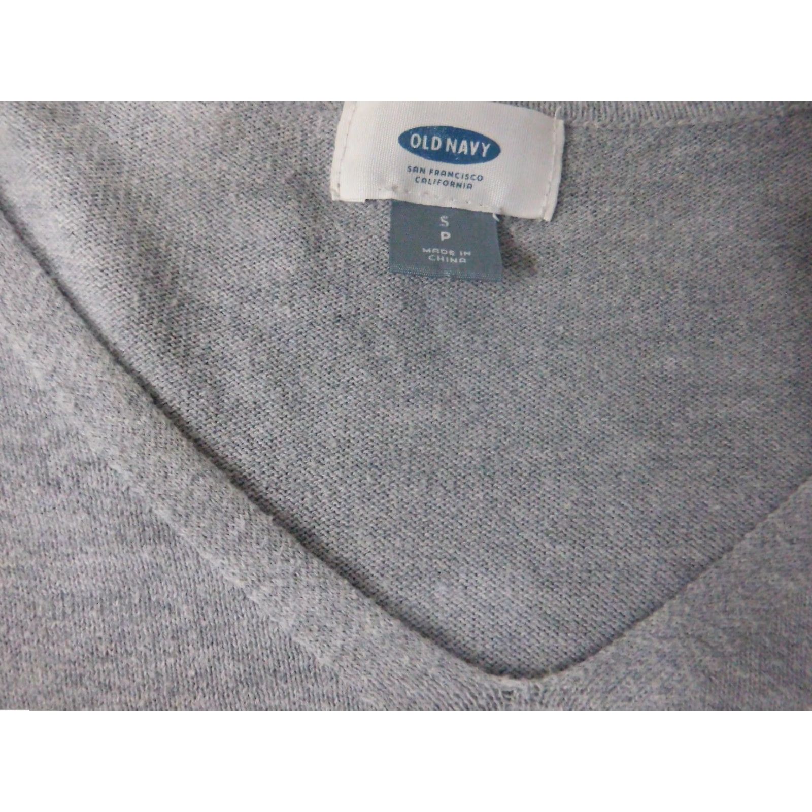 Old Navy Old Navy Womens Sweater Small Gray Striped Stretch Pullover Knit Puff Sleeve V-Neck Bow Button Size S / US 4 / IT 40 - 5 Thumbnail