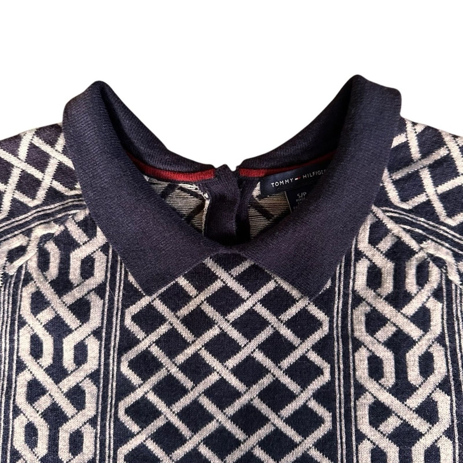 Tommy Hilfiger Preppy Short Sleeve Sweater Dress  Blue/Grey
