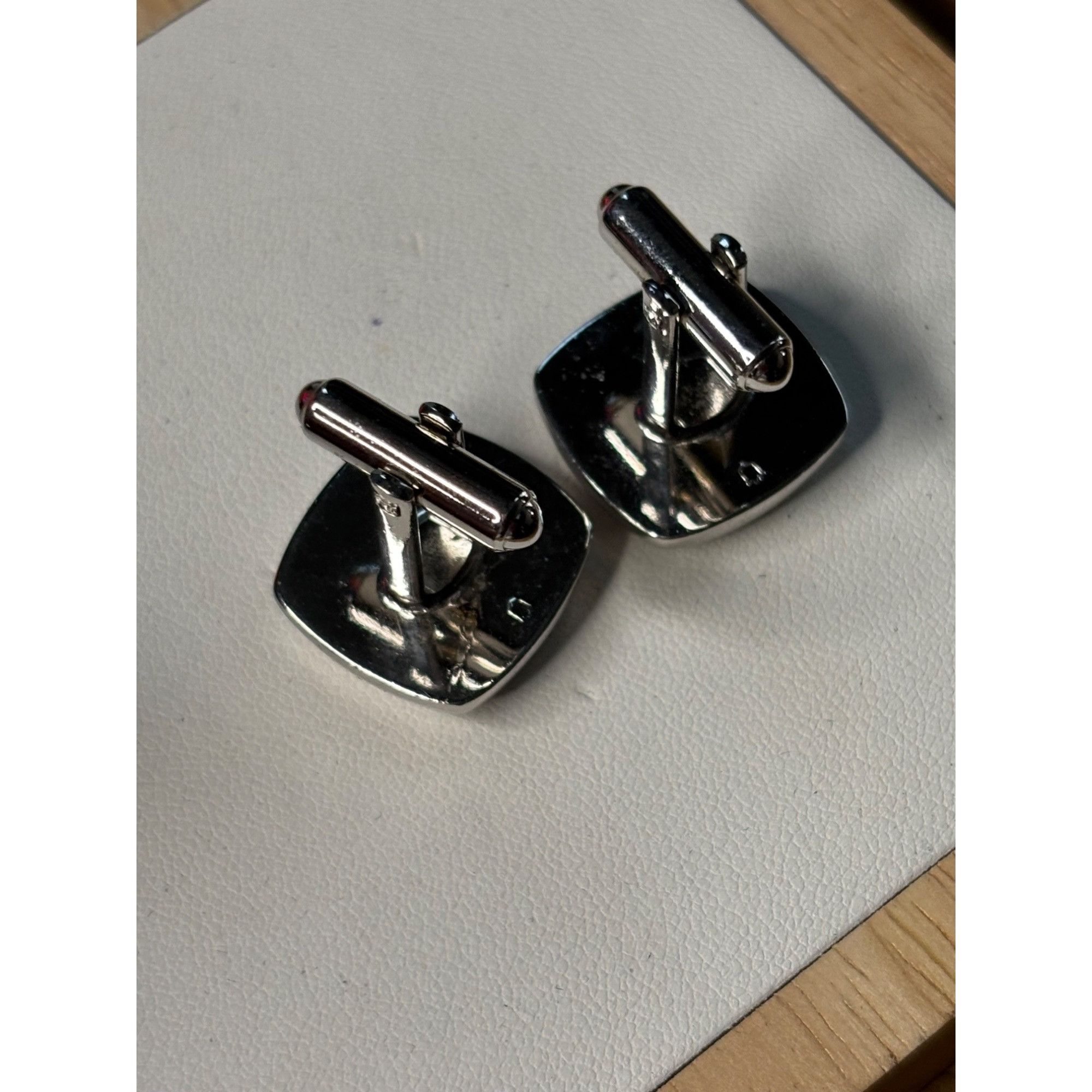 Other Silver & Black Round Cufflinks With Polished Finish & Swivel Size ONE SIZE - 7 Thumbnail