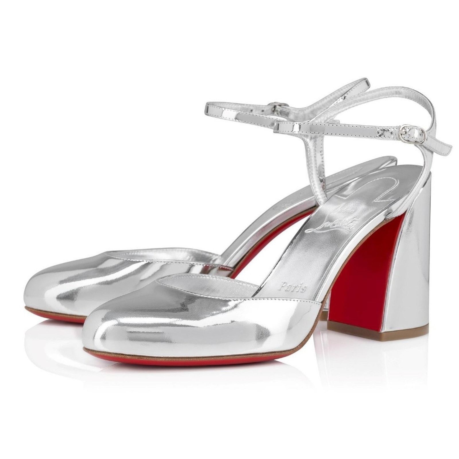 Christian Louboutin Christian Louboutin Jane Pump 85 Silver Leather Sandal 40 Size US 10 / IT 40 - 1 Thumbnail