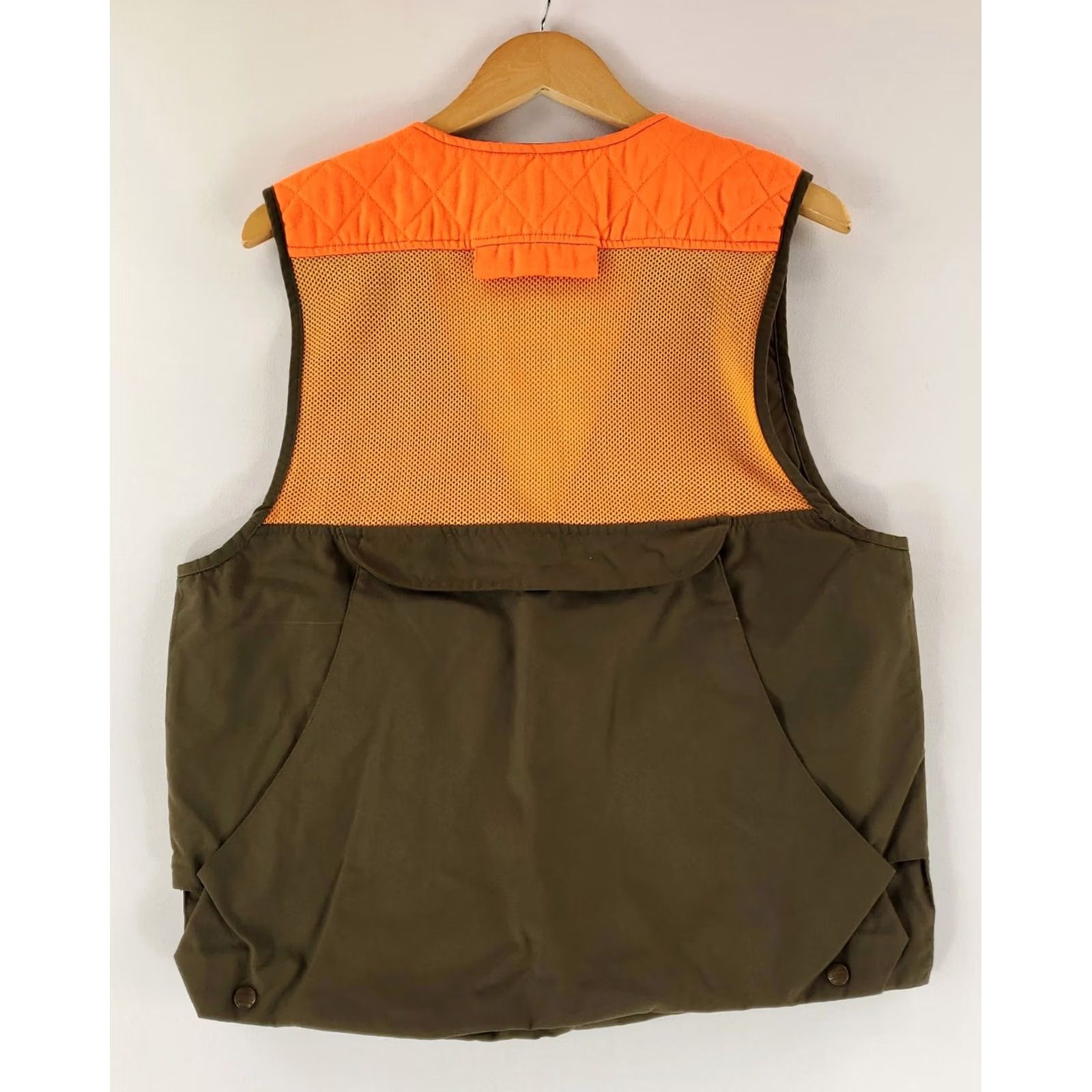 Vintage VINTAGE LL Bean Vest Hunting Nylon Blaze Orange Olive Green Mens M Size 40R - 4 Thumbnail