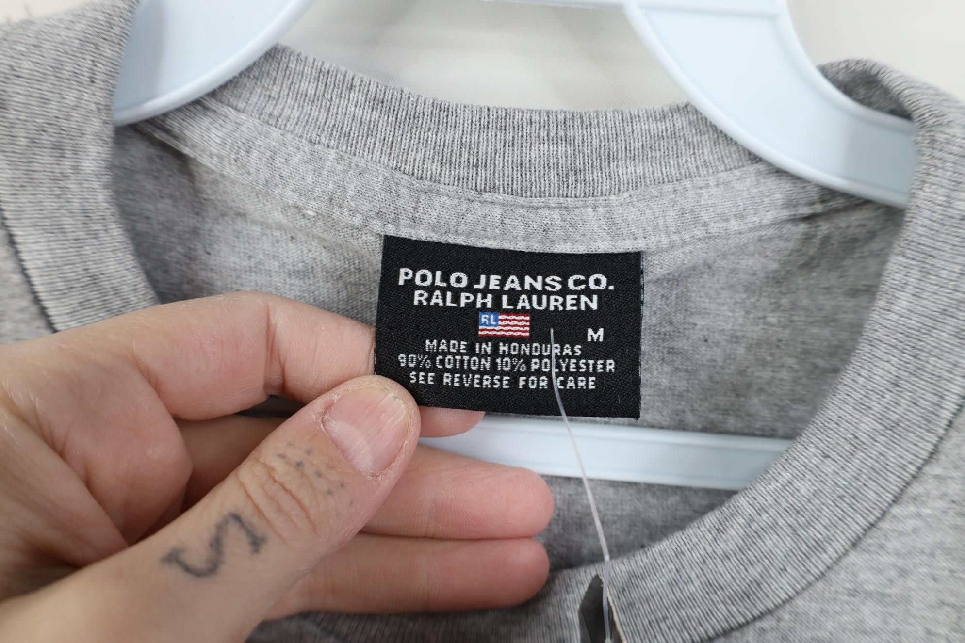 Polo Ralph Lauren Deadstock Vintage 90s Ralph Lauren Flag Jumbo Logo T-Shirt Size US M / EU 48-50 / 2 - 9 Thumbnail