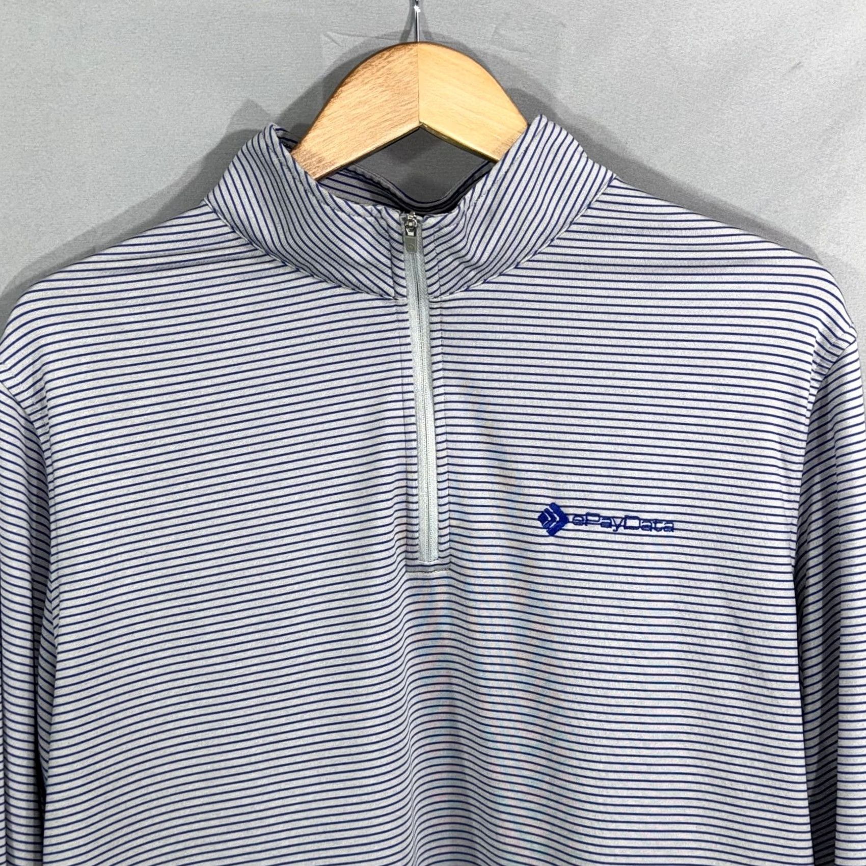 Peter Millar Peter Millar Quarter Zip Pullover Mens Large Gray Stripe Performance Golf Shirt Size US L / EU 52-54 / 3 - 3 Thumbnail