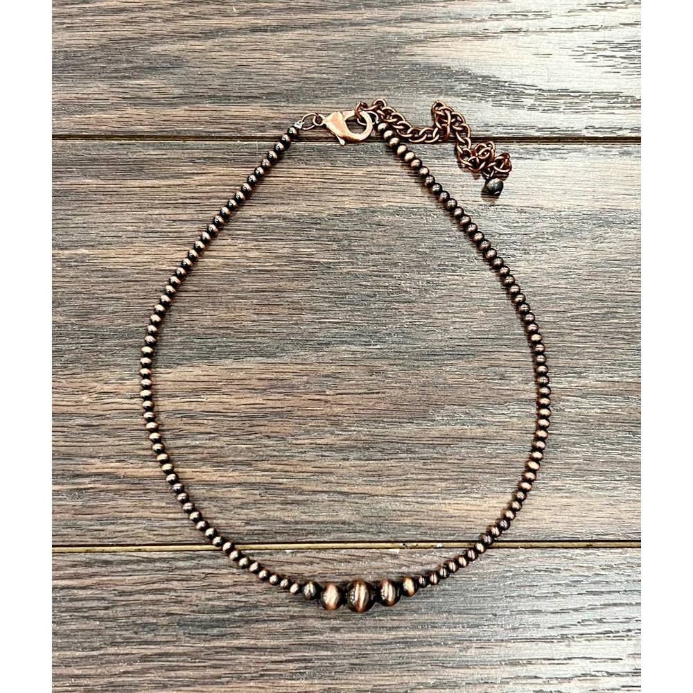 Other Handmade Copper Navajo Bead Necklace with Extender 15 to 20 Size ONE SIZE - 1 Thumbnail