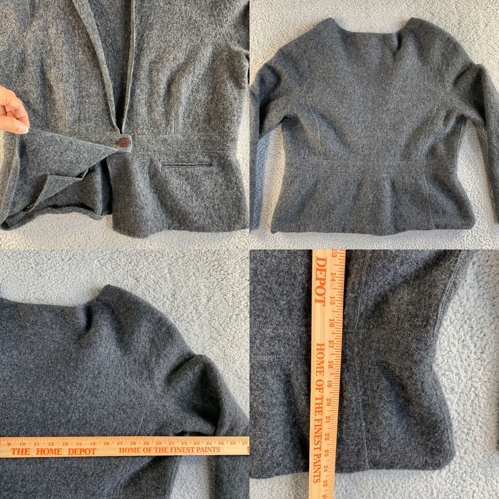Talbots Talbots Jacket Womens XL Gray 100% Wool Blazer Open Front Shetland Coat 1 Button Size XL / US 12-14 / IT 48-50 - 8 Thumbnail