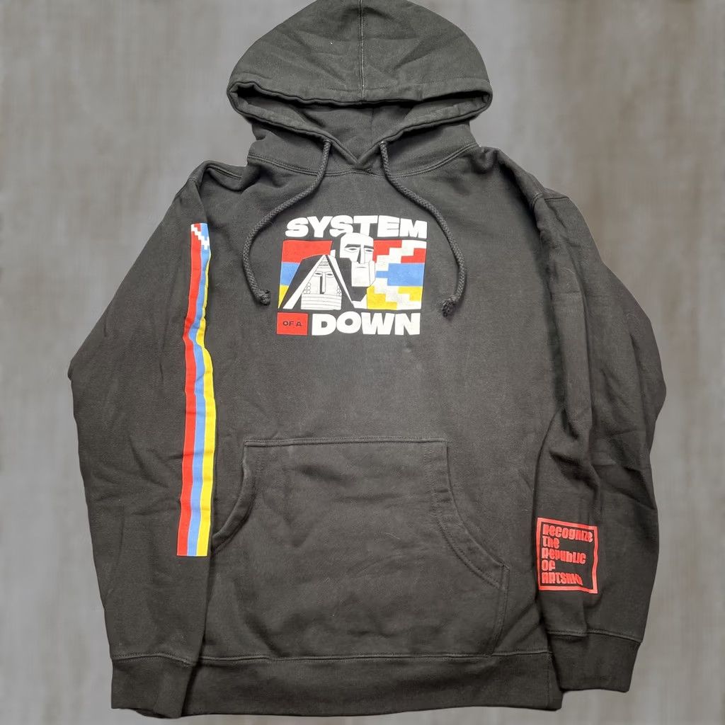 Vintage System Of A Down Hoodie Mens Small Black Armenia Flag Graphic Fleece Pullover Size US S / EU 44-46 / 1 - 1 Thumbnail