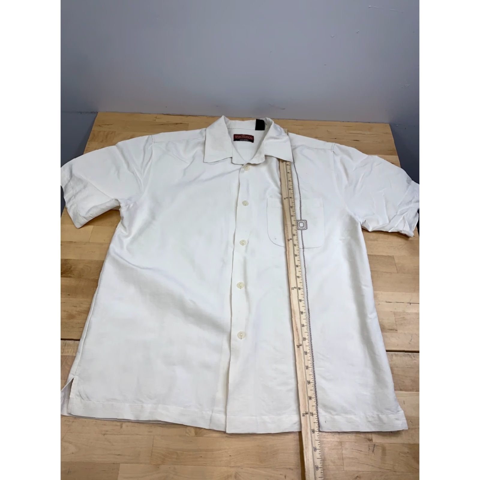 Vintage Viva Tropical Button-Up Shirt Men M Ivory Beach Tropical Vacation 12945 Size US M / EU 48-50 / 2 - 4 Thumbnail