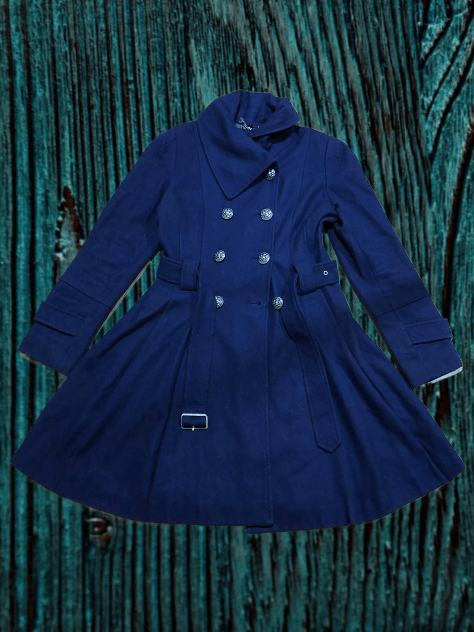 Guess Beautiful Cobalt Blue Guess Wool Pleated Coat Size M / US 6-8 / IT 42-44 - 1 Thumbnail
