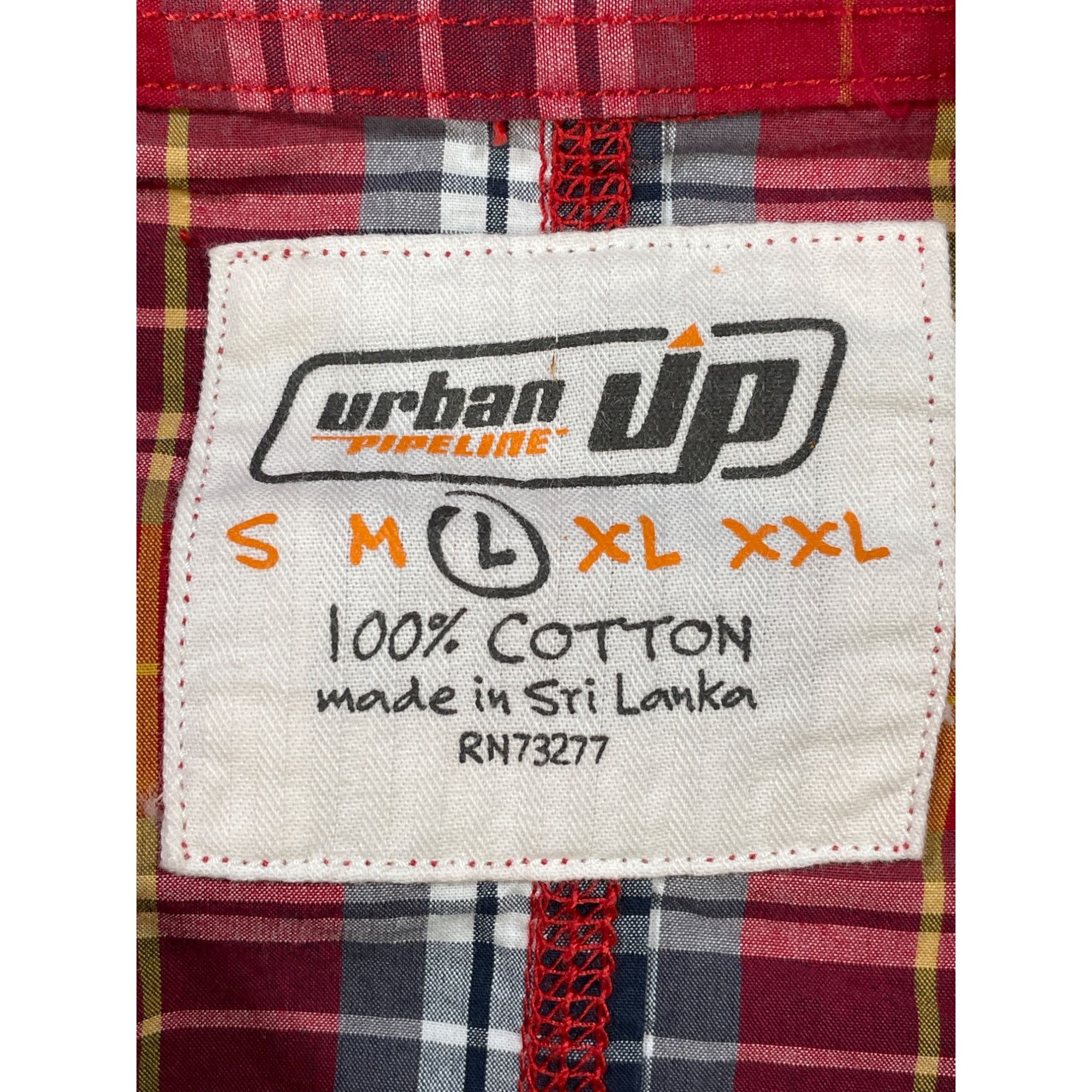 Urban Pipeline Urban pipeline SKU 7636 Red Plaid Long Sleeve Button Up Shir Size US L / EU 52-54 / 3 - 9 Thumbnail
