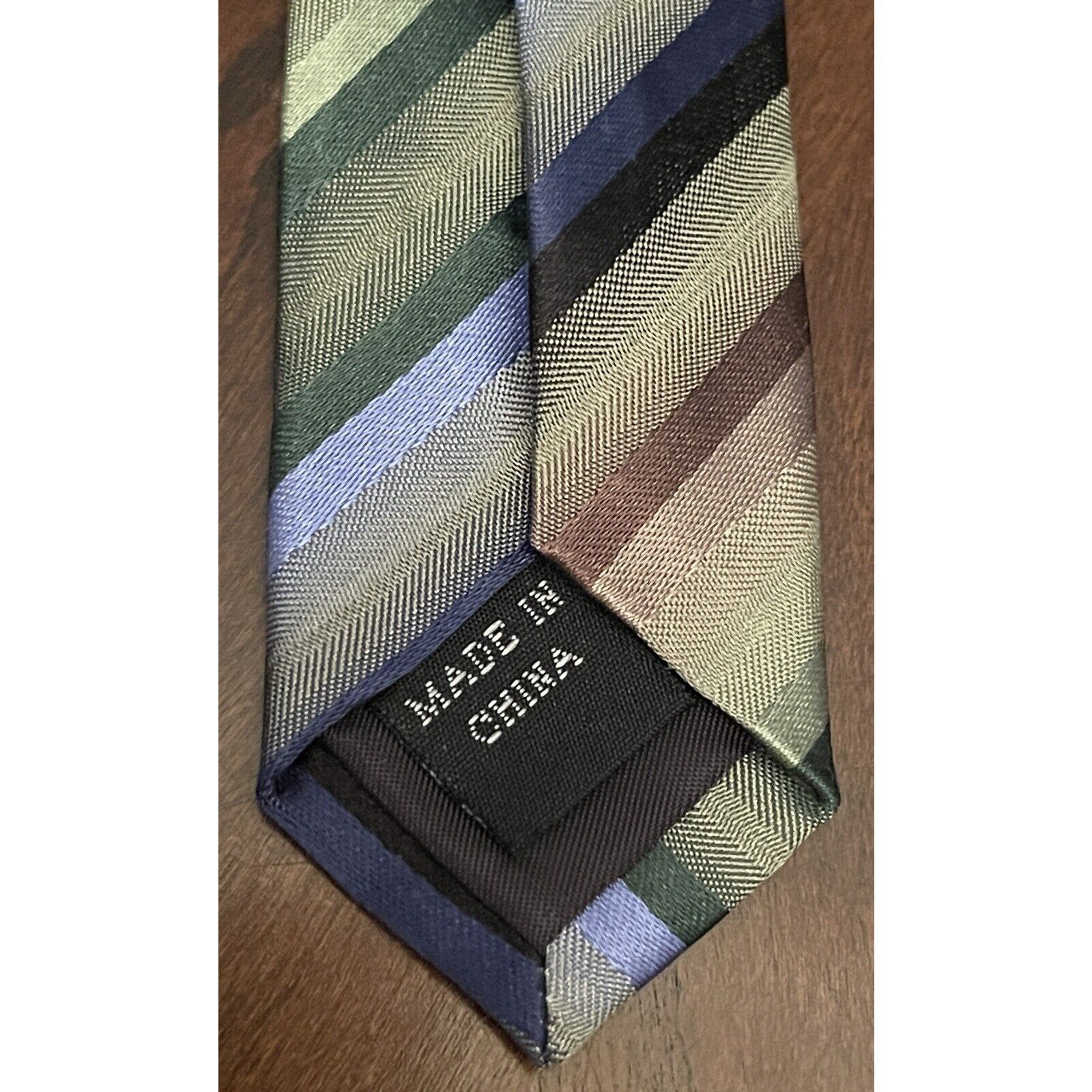 Kenneth Cole Kenneth Cole Reaction Green Blue Brown 100% Silk China Size ONE SIZE - 7 Thumbnail
