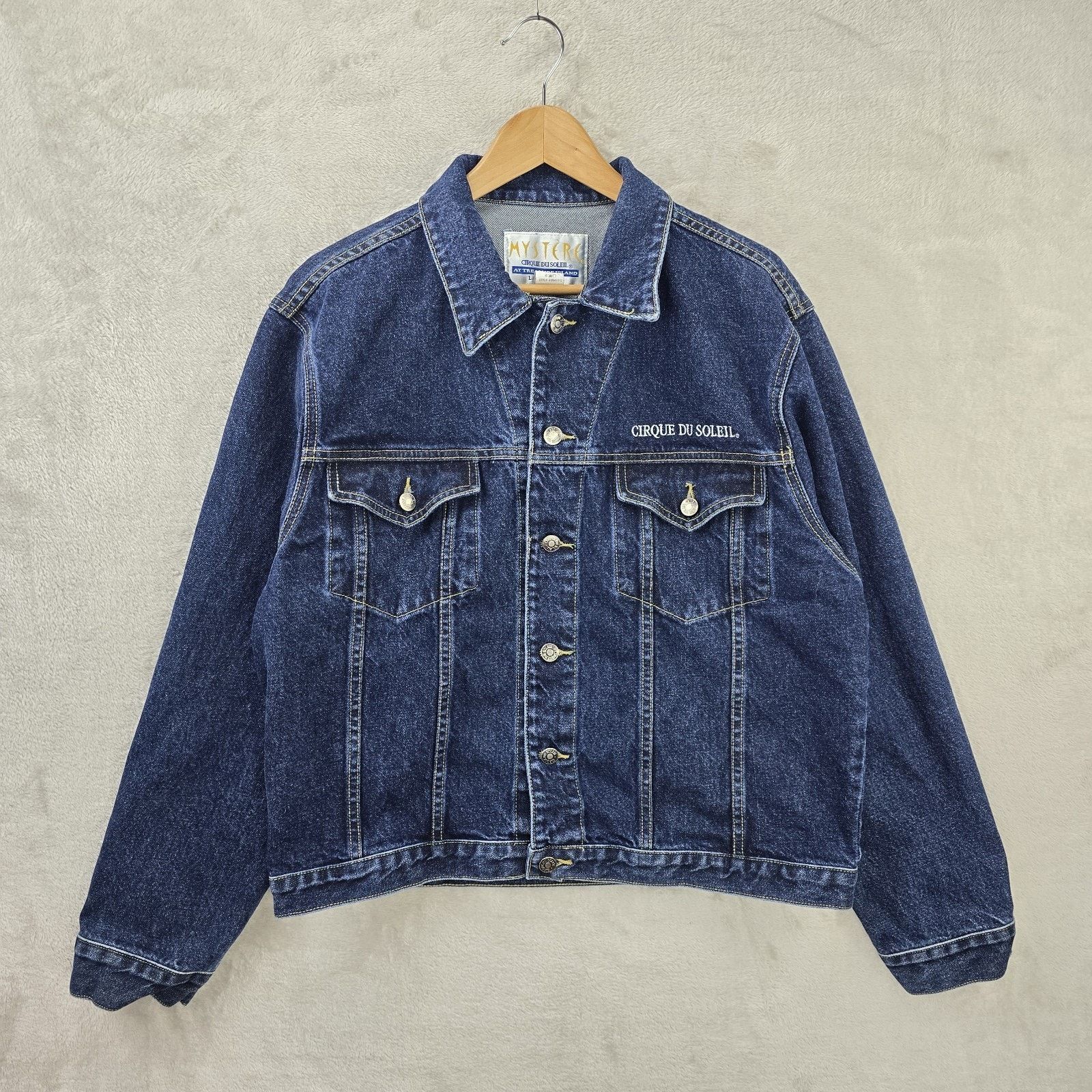 Other Vintage Mystere Cirque Du Soleil Denim Jean Jacket Large Size L / US 10 / IT 46 - 4 Thumbnail