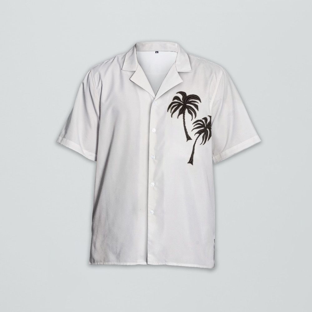 Designer Short-Sleeved Shirt with Palm Badge – Casual Shirt Size US S / EU 44-46 / 1 - 1 Thumbnail